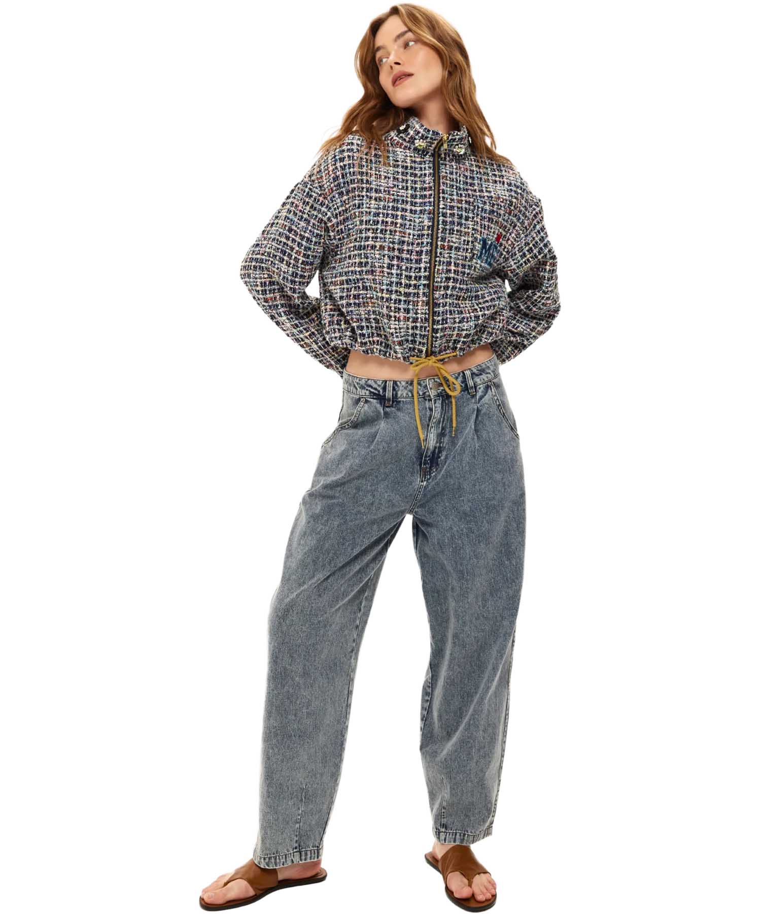 ME369 Ivy Jacke in Midnight Blue – sportiver Statement-Blouson im edlem Tweed-Look