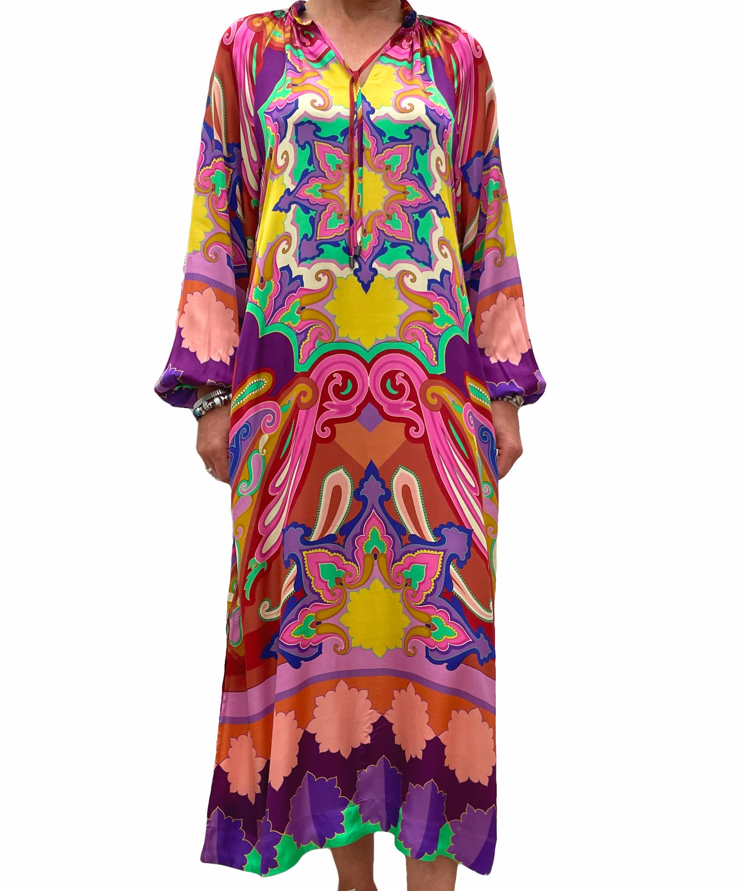 Grace langes Kleid im grafischen Druck