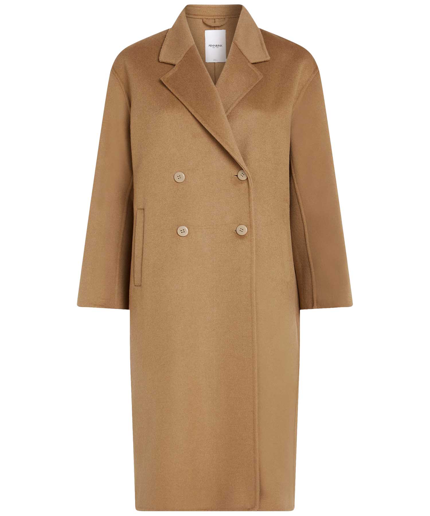 Penn and Ink Mantel aus Wolle in camel