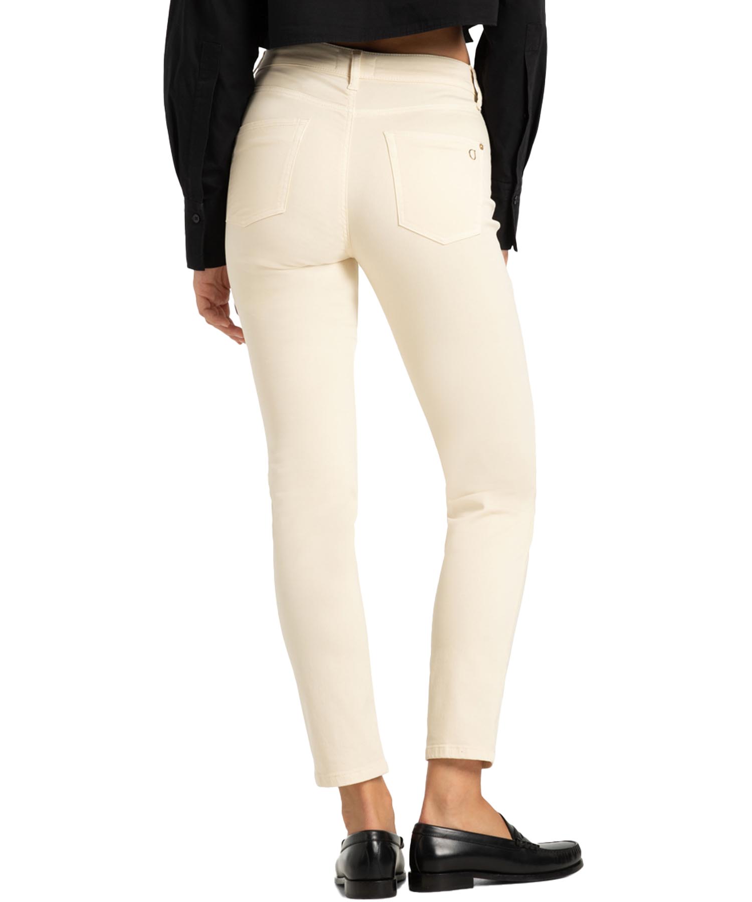 Cambio leicht verkürzte Jeans Piper in hellem beige