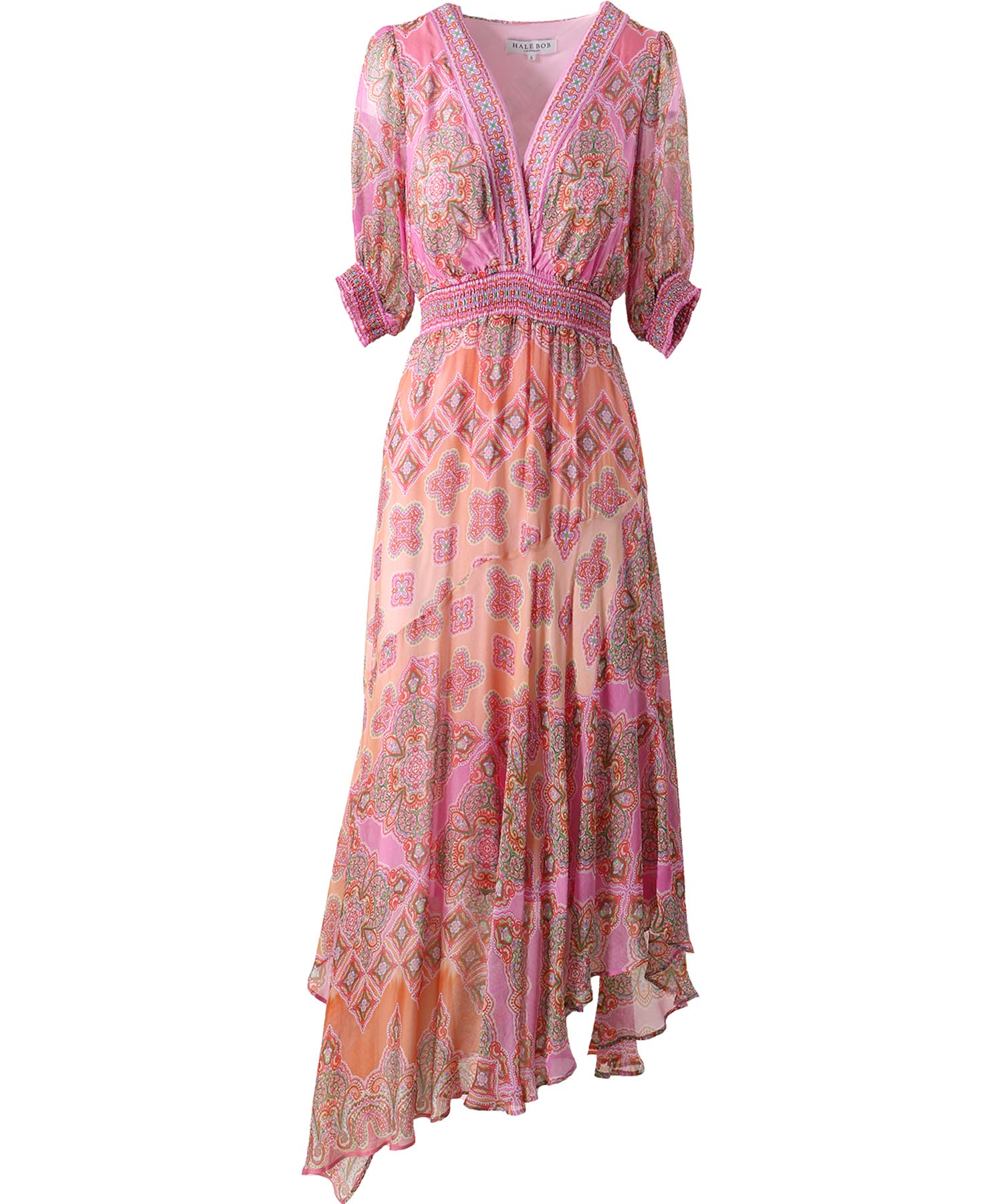 Hale Bob Chiffonkleid Malay in Midilänge
