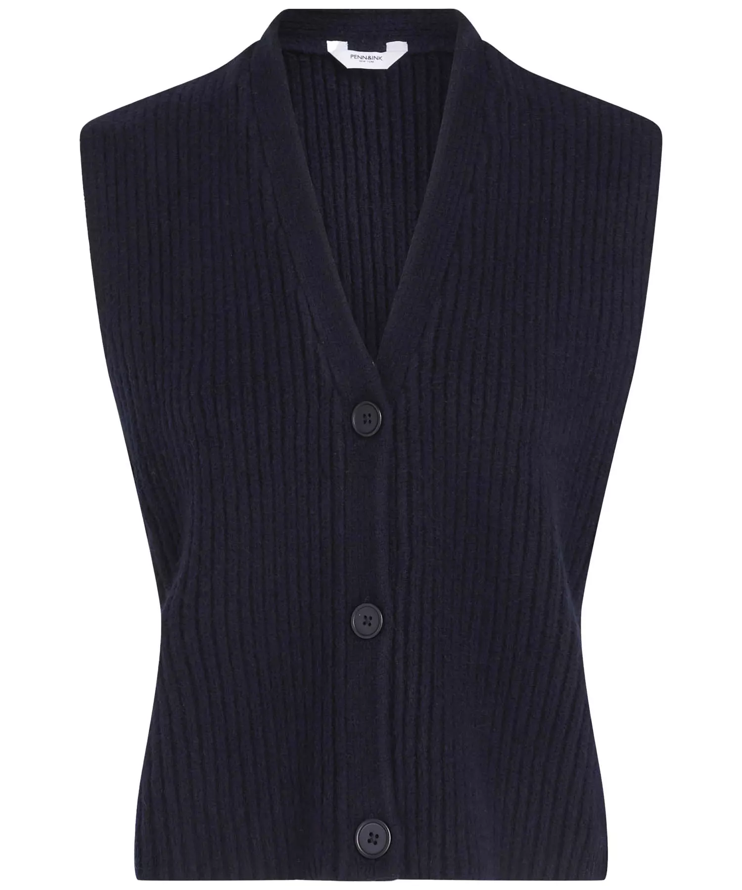Penn and Ink Strickweste in Rippenstruktur