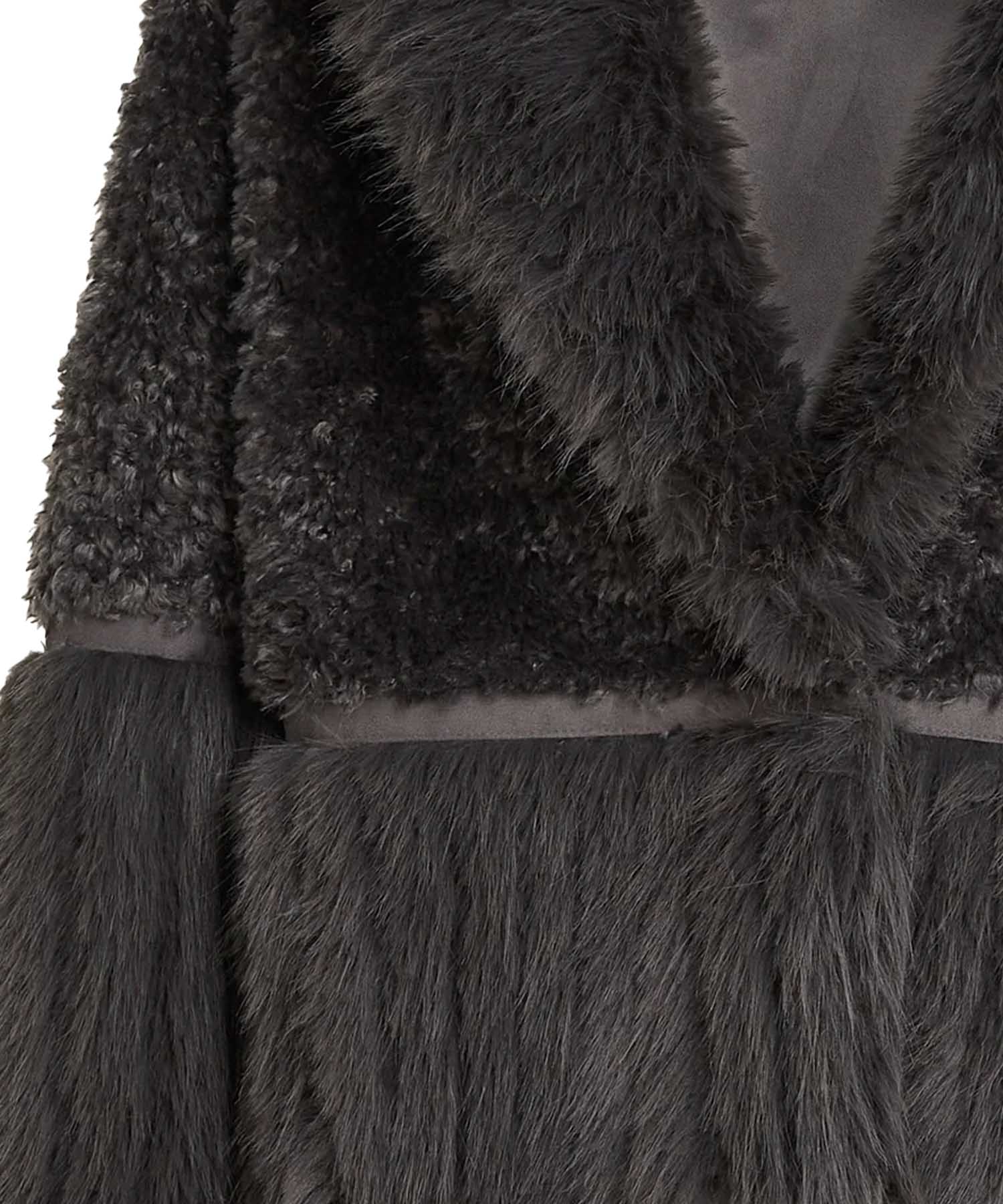 Beaumont kuschelige Jacke aus Webpelz in grafit