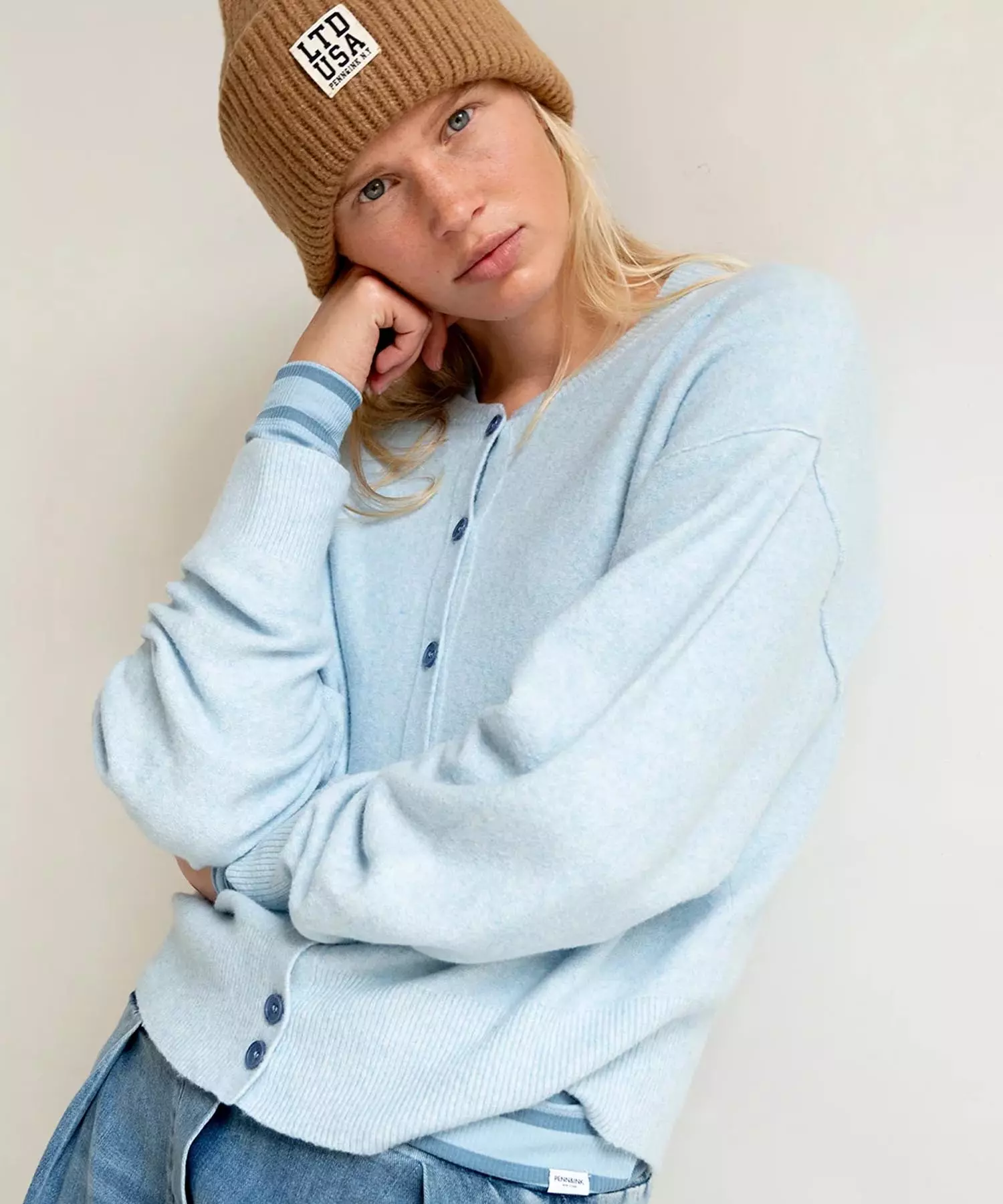 Penn and Ink Cardigan aus flauschiger Baumwollmischung