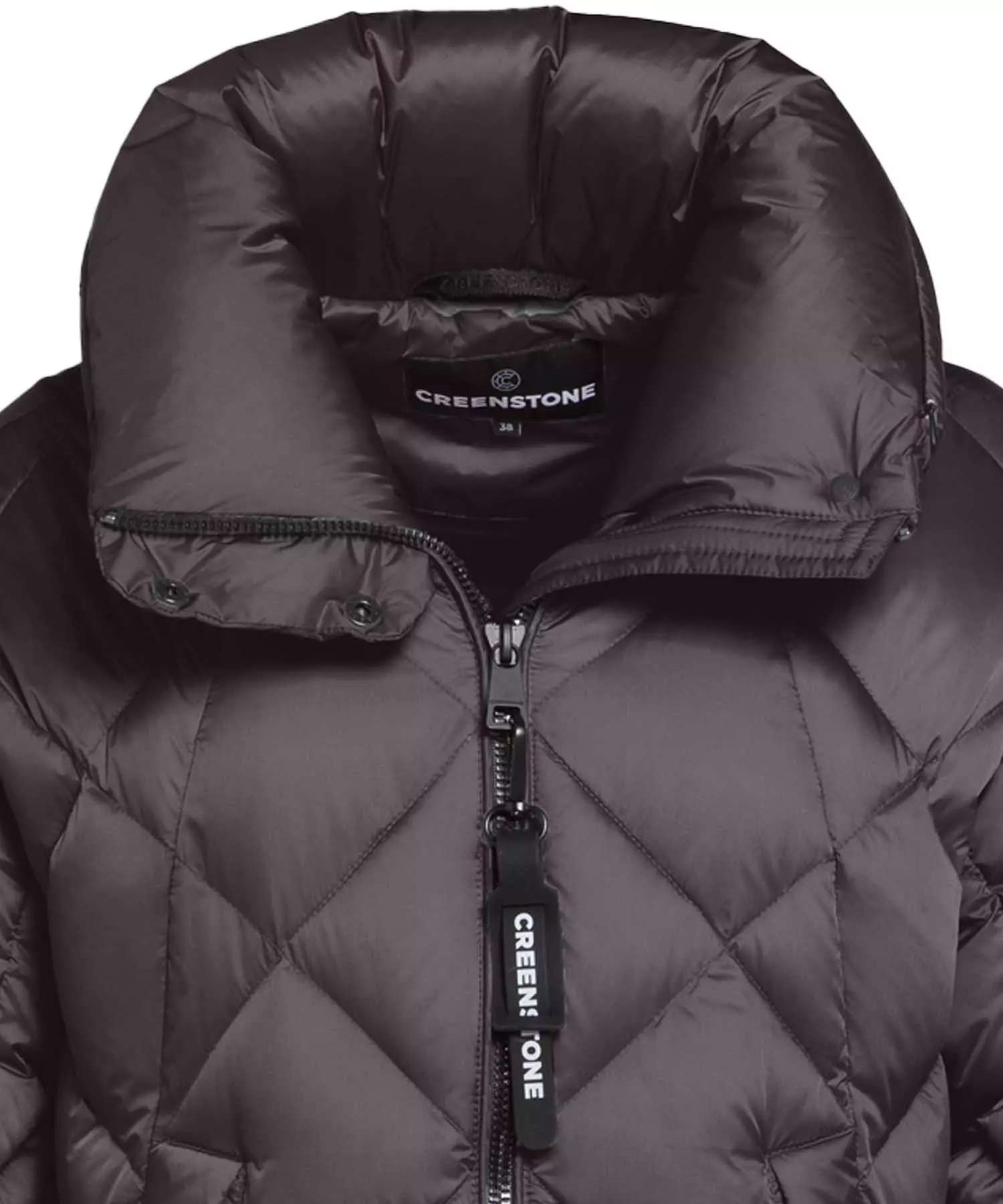 Creenstone Daunen Jacke Hannah in dunkelbraun