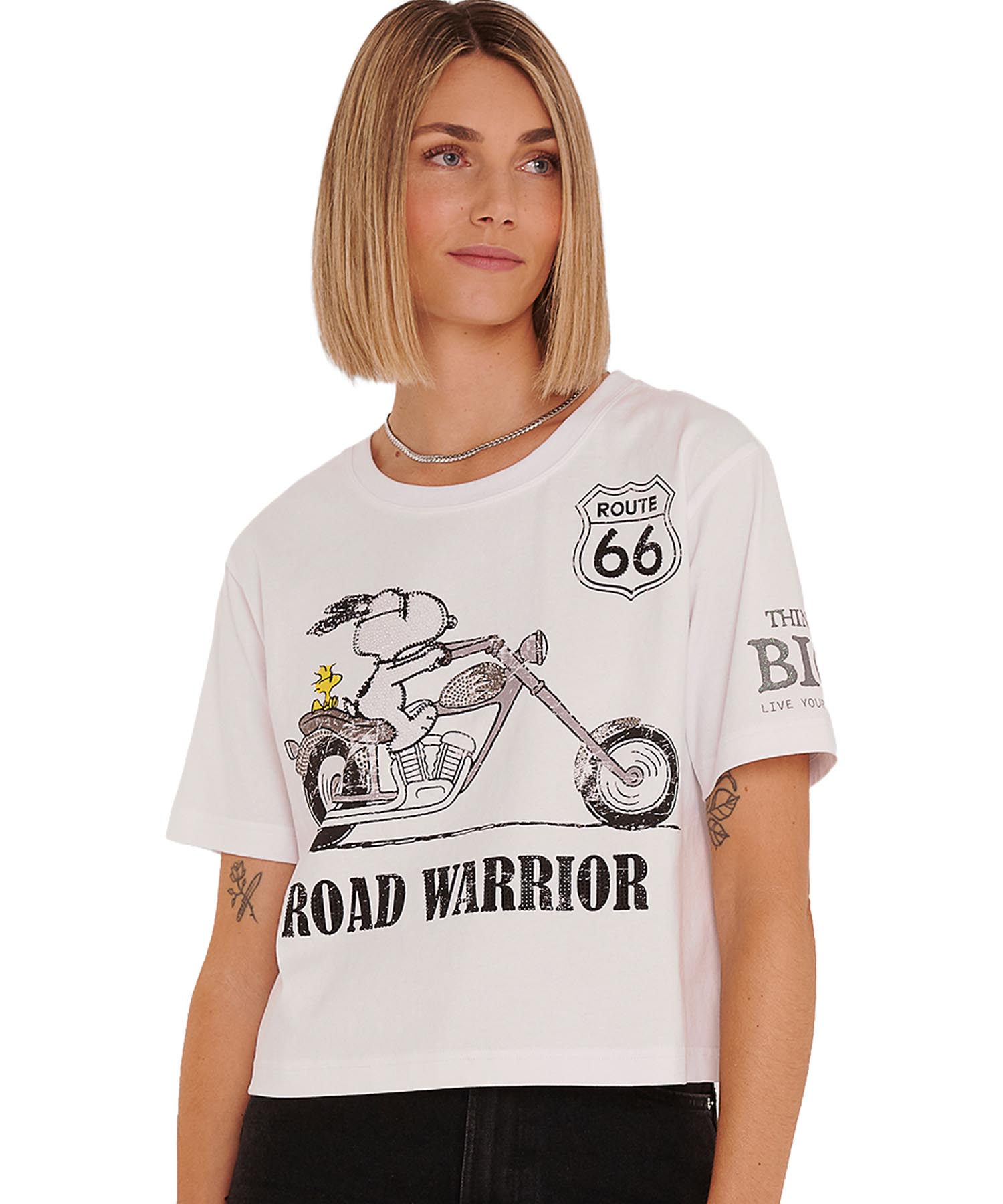 Princess goes Hollywood Shirt aus reiner Baumwolle in Offwhite mit Snoopy Motiv Road Warrior| Modehaus Wörmann