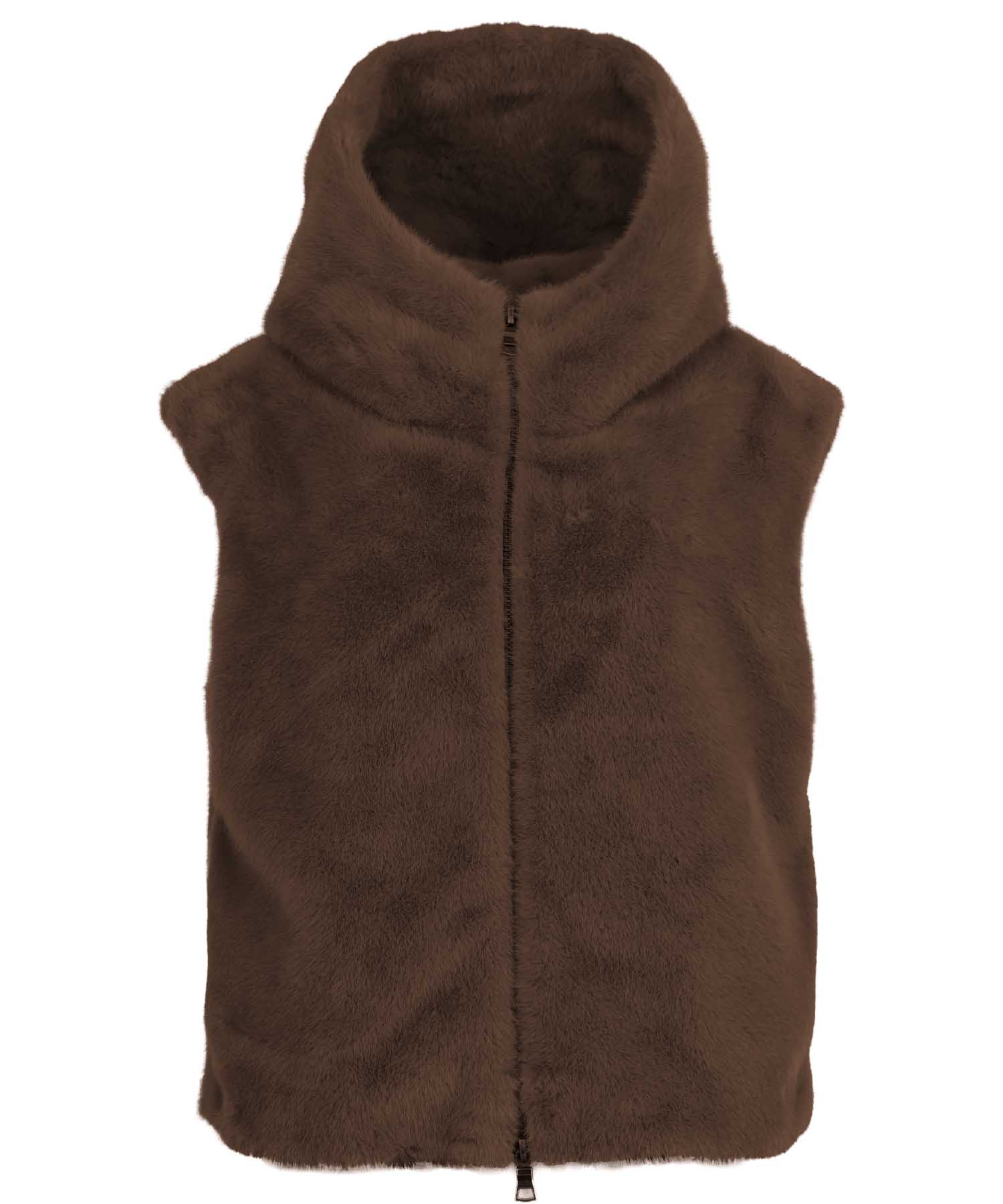 Blonde No. 8 Webpelz Weste Ashley in Dunkelbraun