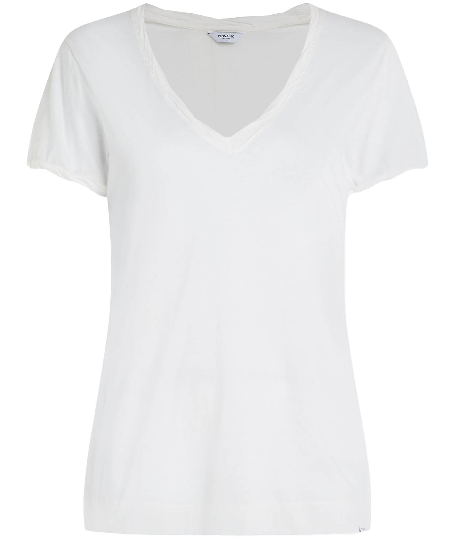 Penn and Ink leichtes Shirt mit V-Ausschnitt aus Baumwolle