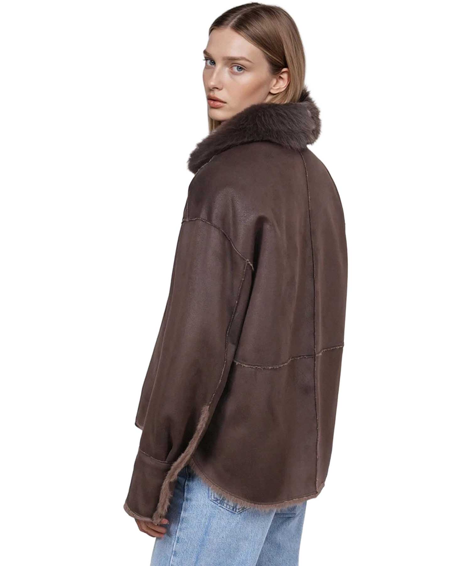 Blonde No. 8 Wendejacke TARA aus Webpelz in Braun | Modehaus Wörmann