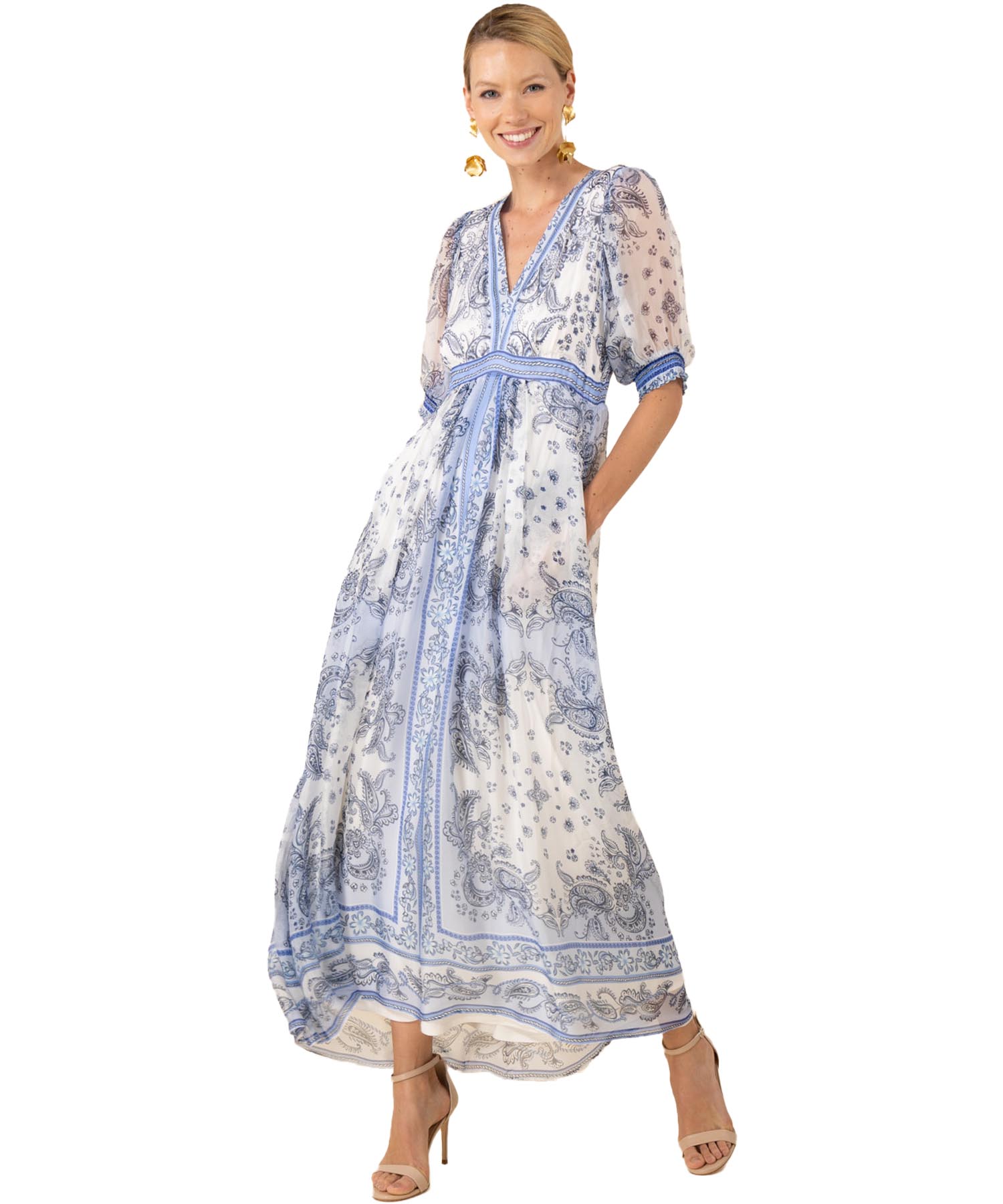 Hale Bob Chiffonkleid Lilian in Maxilänge