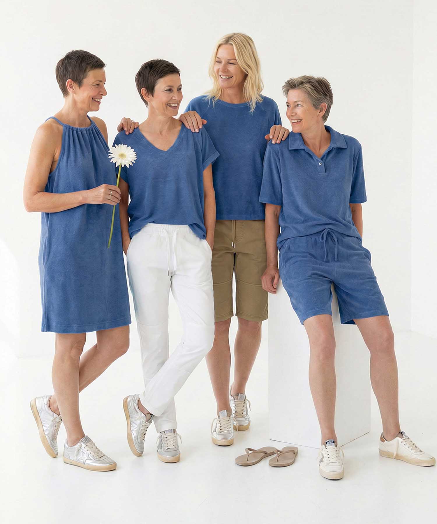 You Too Poloshirt Emma aus Frottier in Blau | Modehaus Wörmann