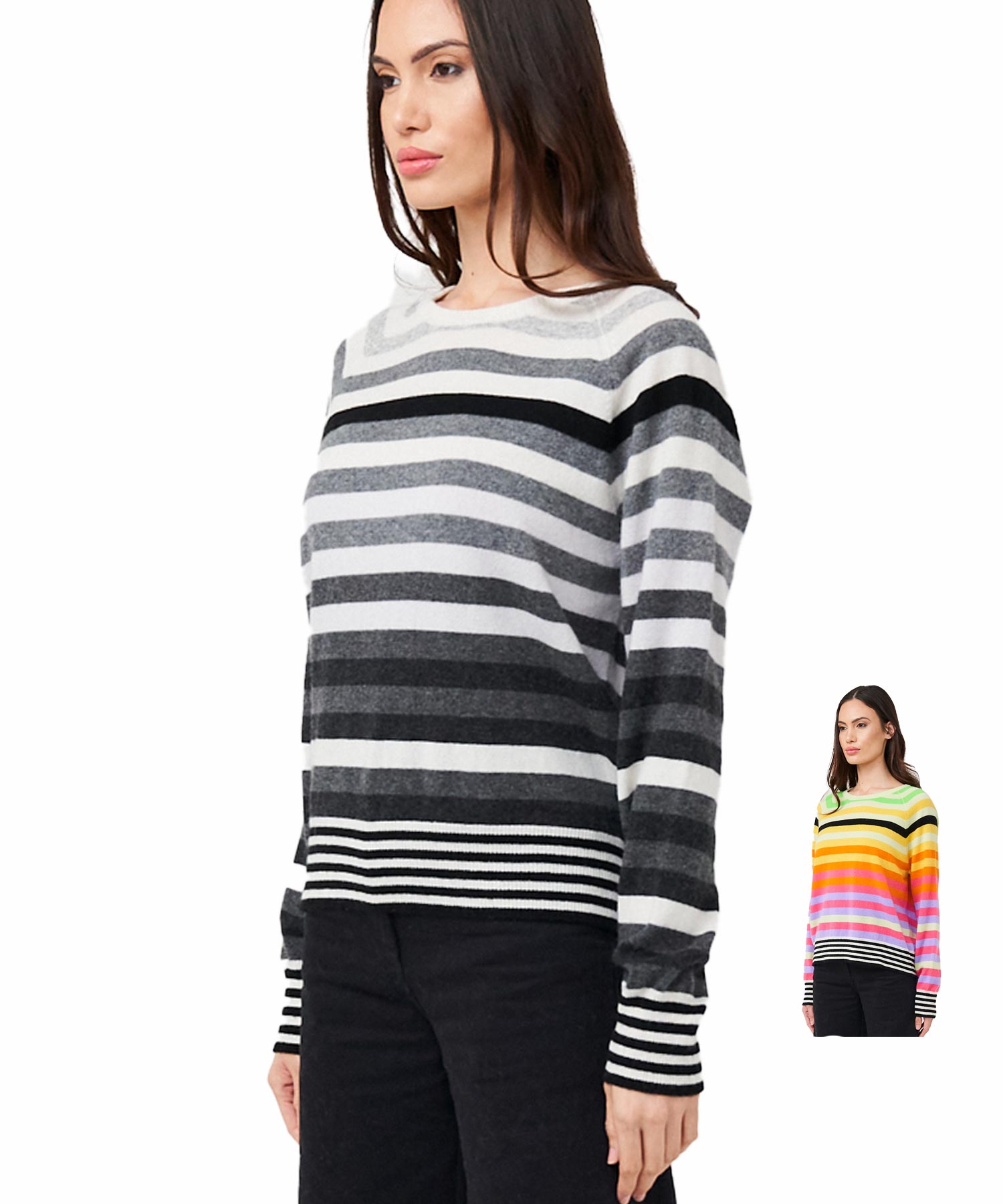 Streifen Pullover aus reinem Cashmere von Brodie