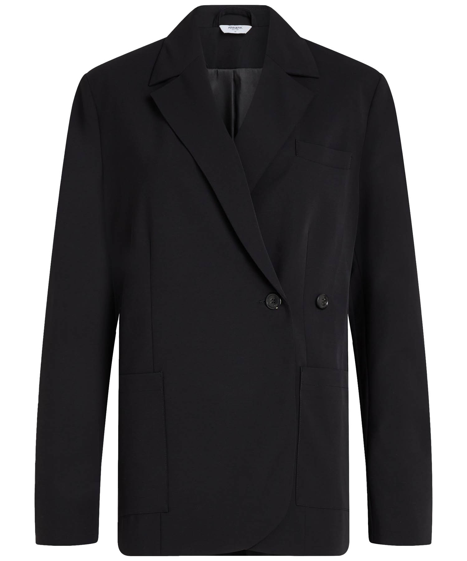Penn and Ink lässig und oversized geschnittener Blazer in Reisequalität in schwarz