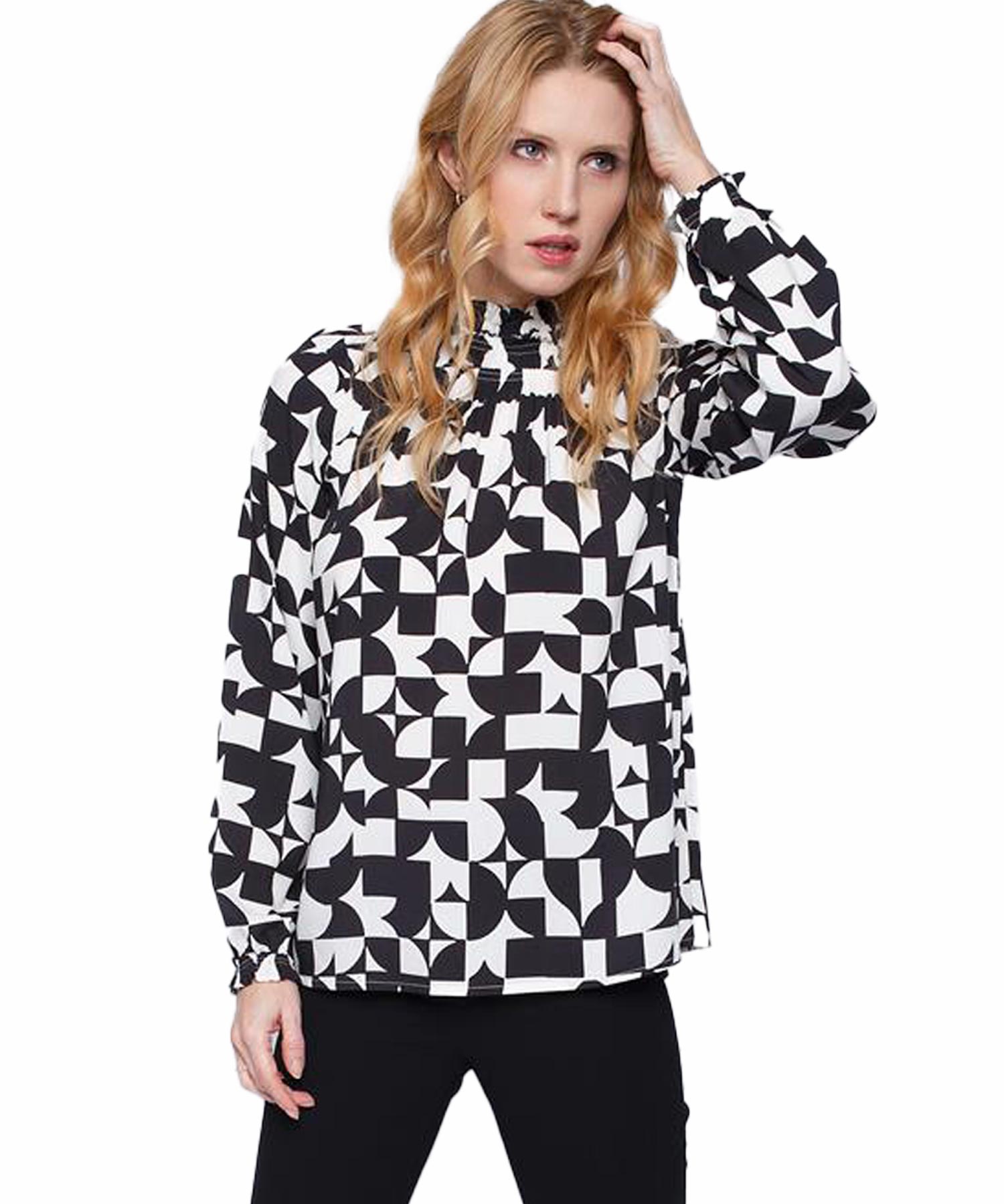 Emily van den Bergh Schlupf Bluse mit Stehkragen Emily van den Bergh Schlupf Bluse mit Stehkragen