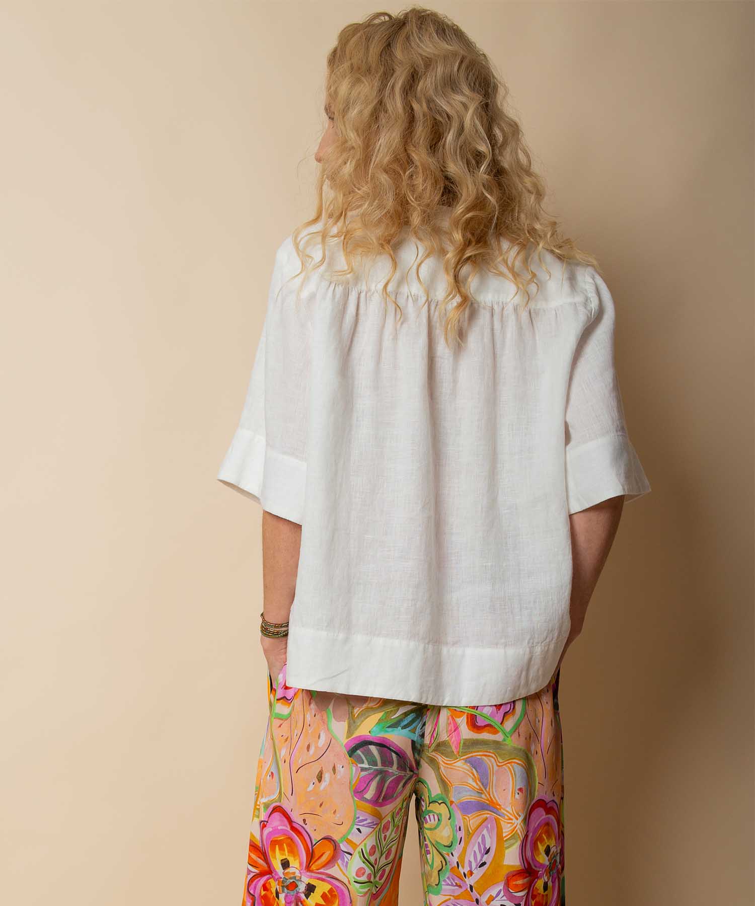 Emily van den Bergh Tunika Bluse aus reinem Leinen in Offwhite | Modehaus Wörmann