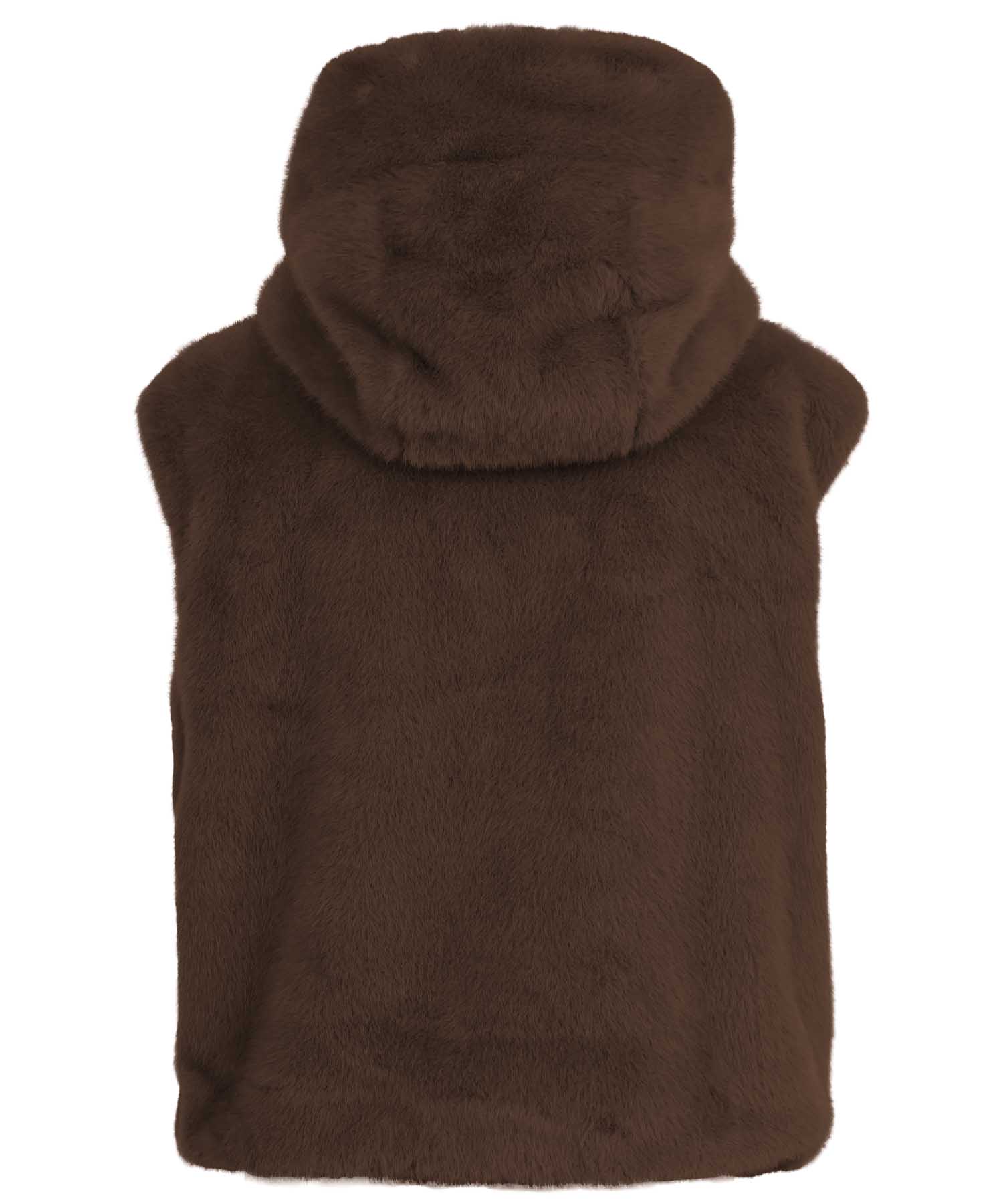 Blonde No. 8 Webpelz Weste Ashley in Dunkelbraun