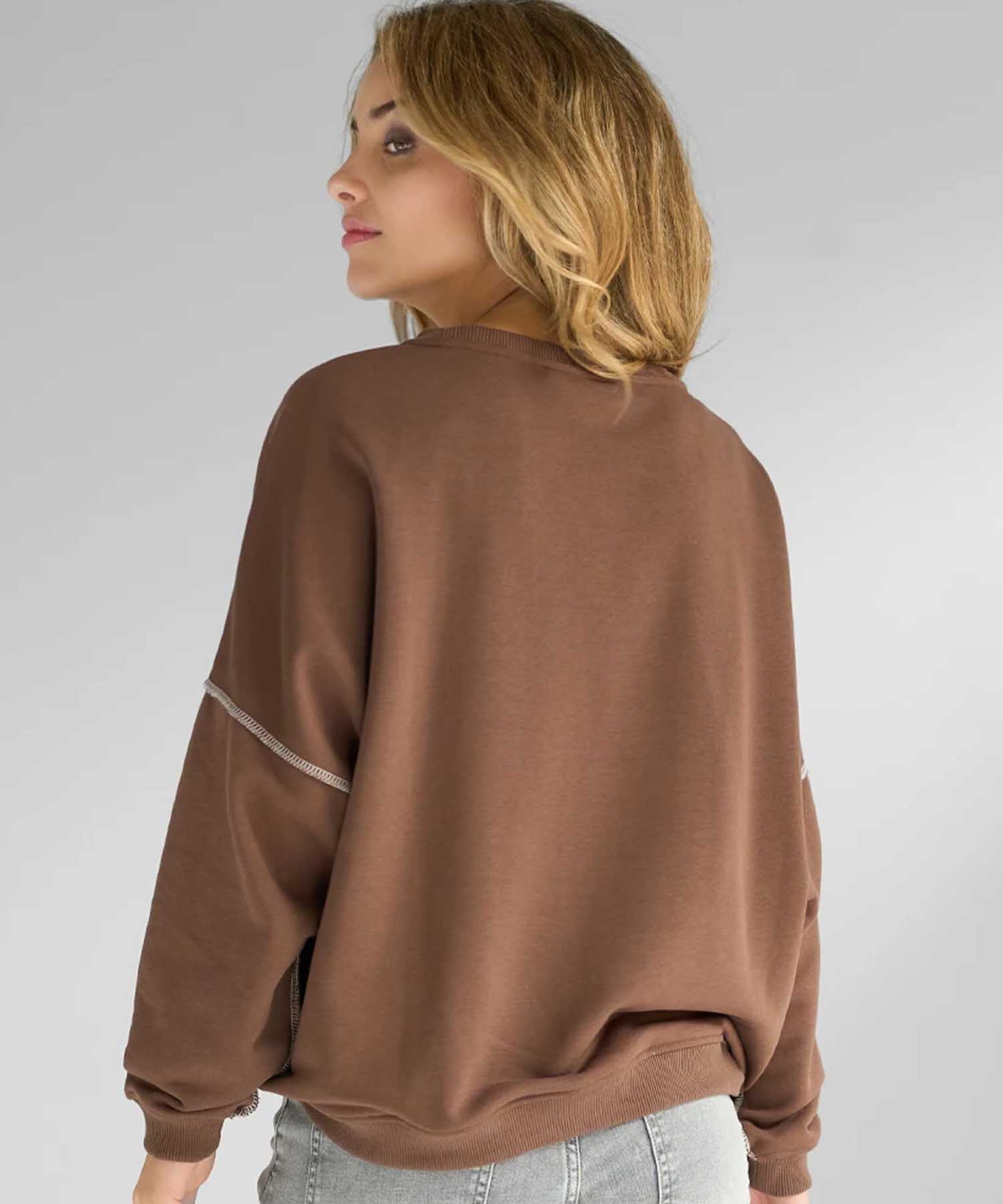 Miss Goodlife Sweat L(I)EBE! Snake in braun