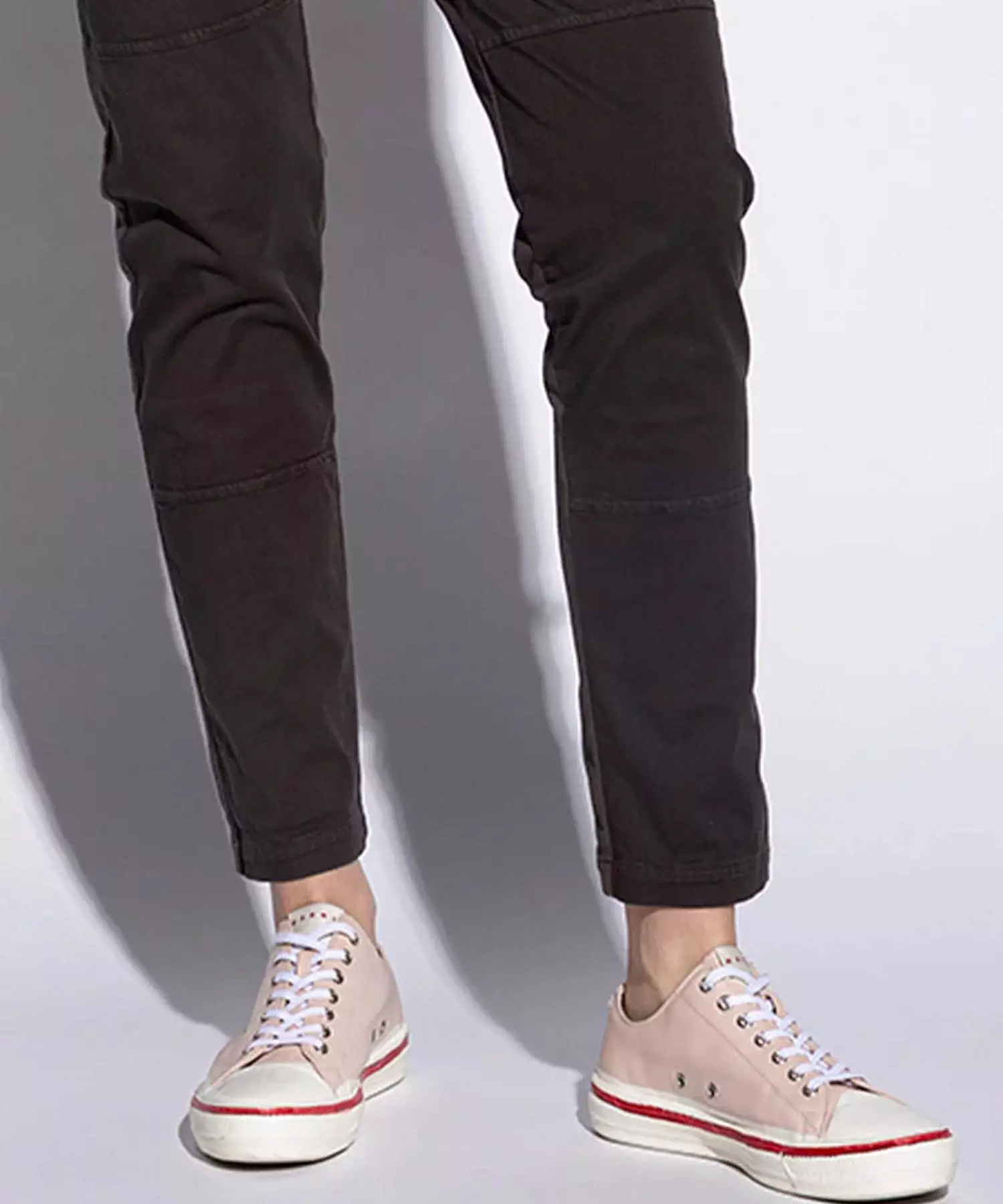 YOU TOO coole Hose im Materialmix in braun