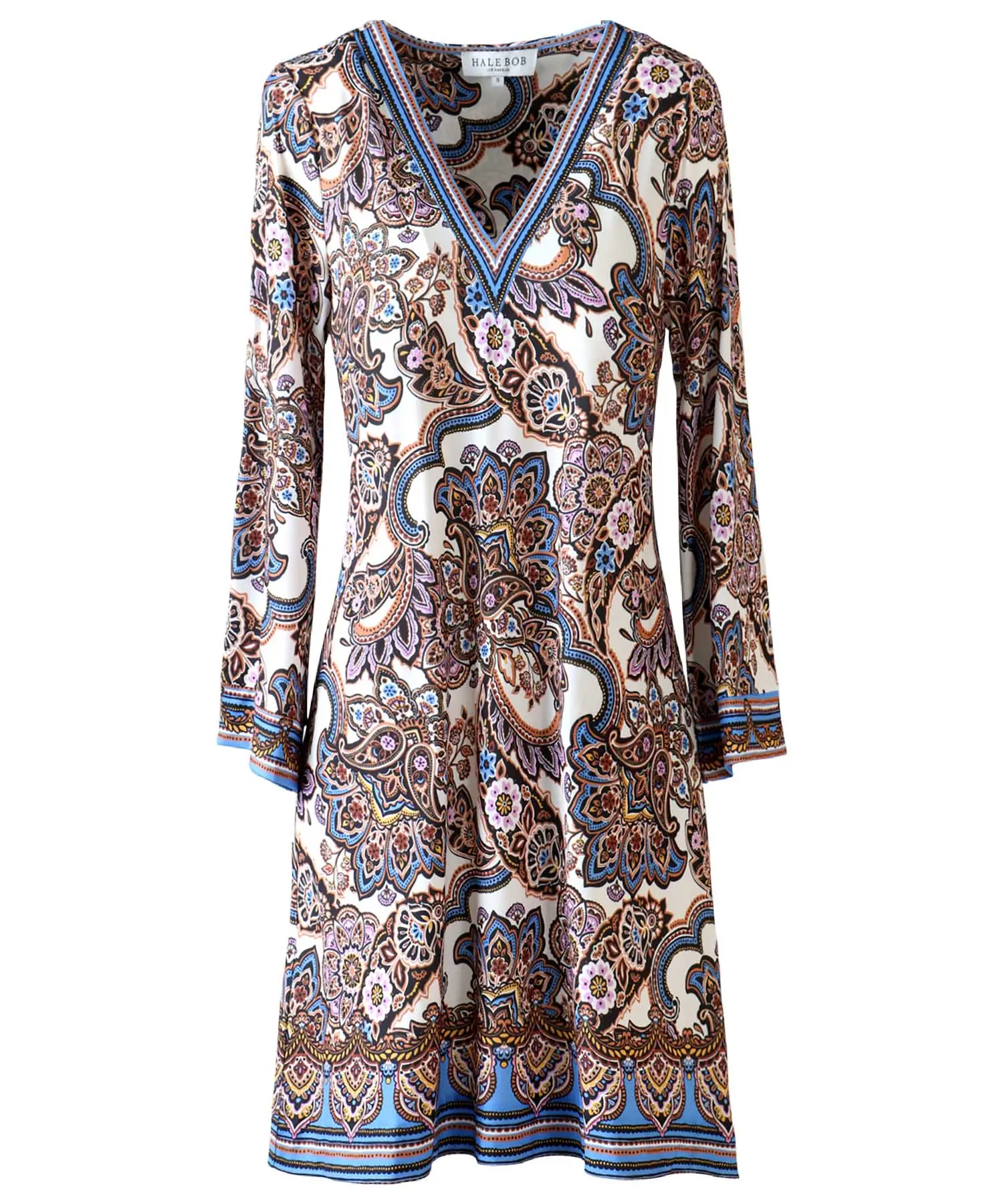 Hale Bob - Kleid Laylah  | Blau-Brauner Blumendruck