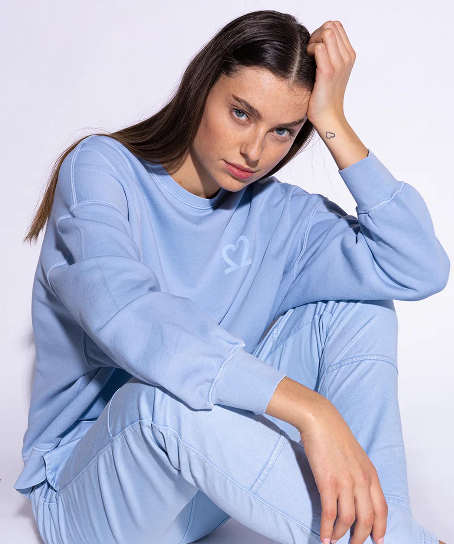 You Too Sweatshirt Tessa aus Baumwolle in hellblau