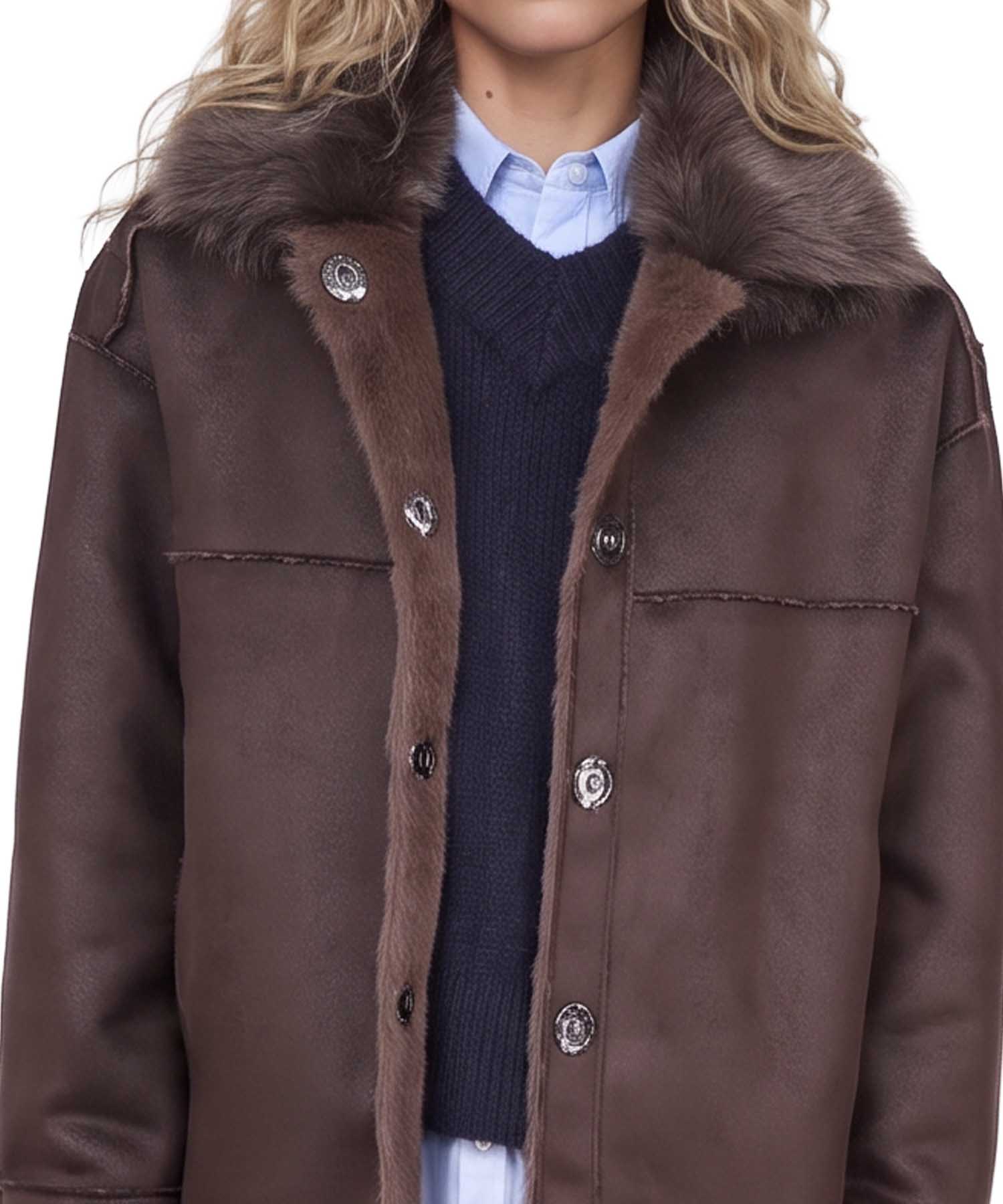 Blonde No. 8 Wendejacke TARA aus Webpelz in Braun | Modehaus Wörmann