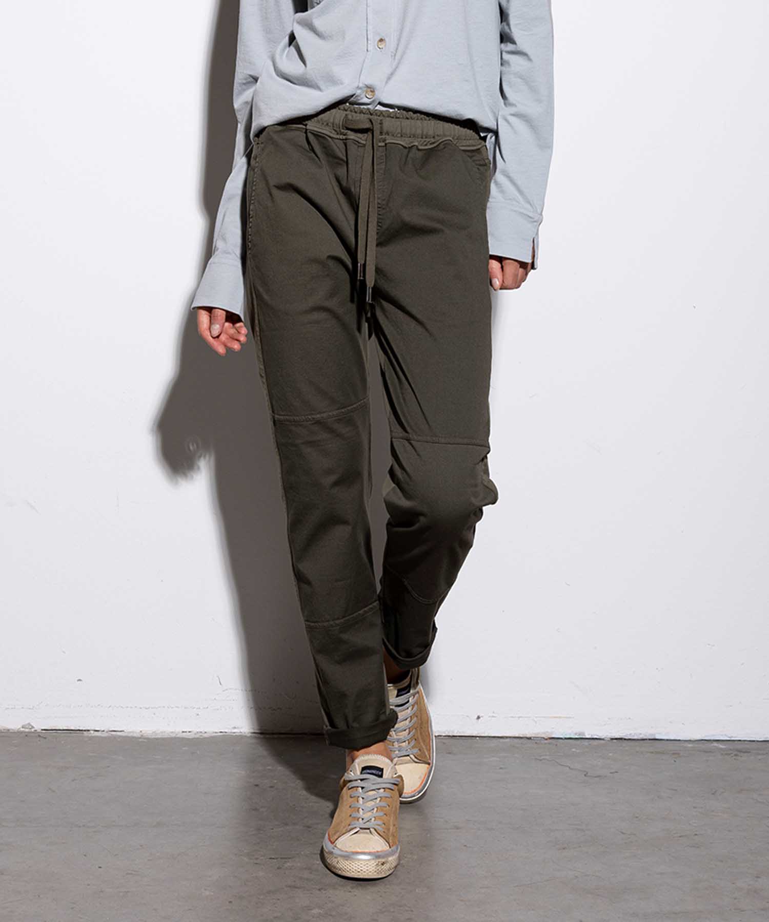 YOU TWO coole Hose im Materialmix in oliv