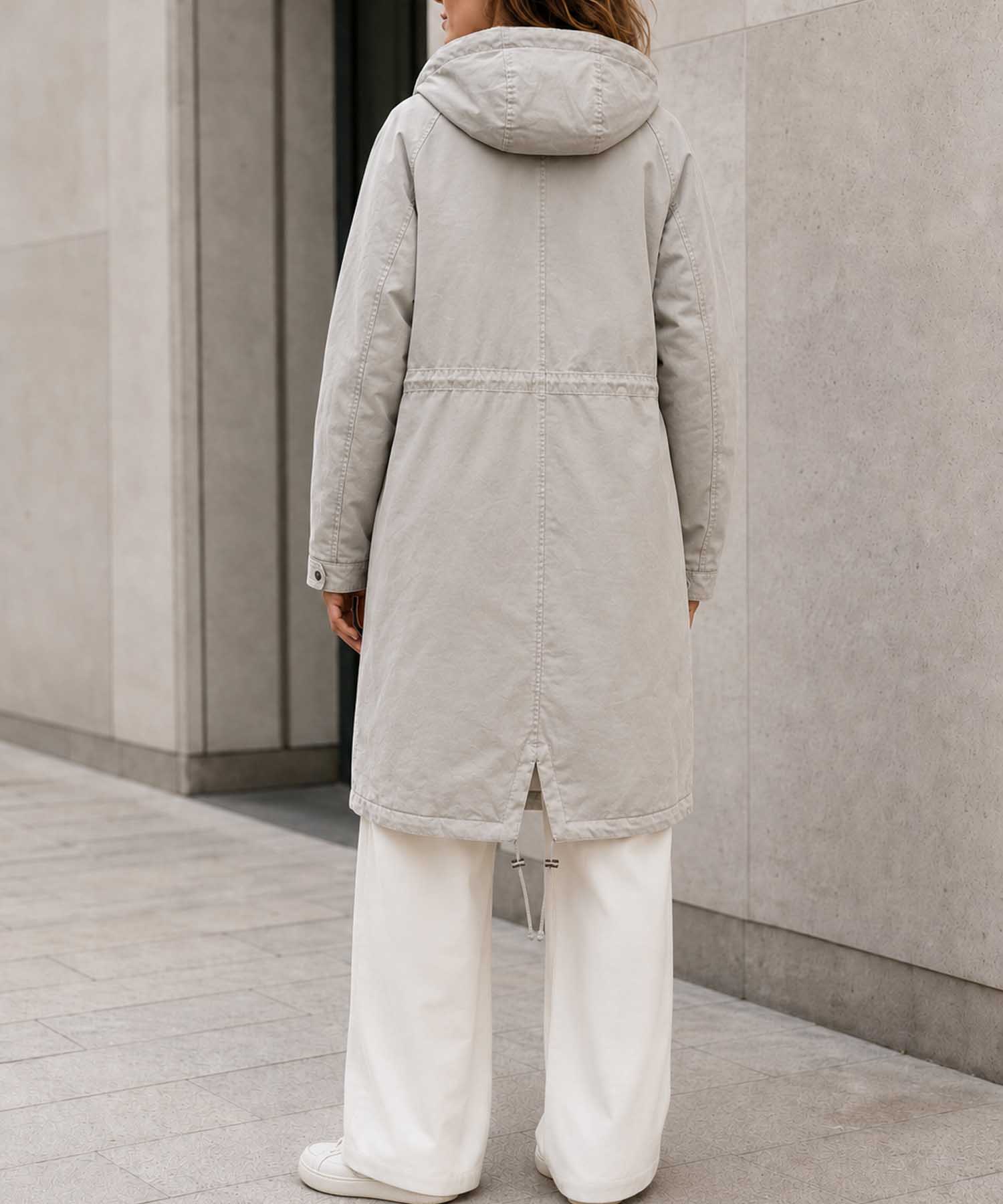 Blonde No. 8 Parka Emma in Sand mit gelbem Innenfutter