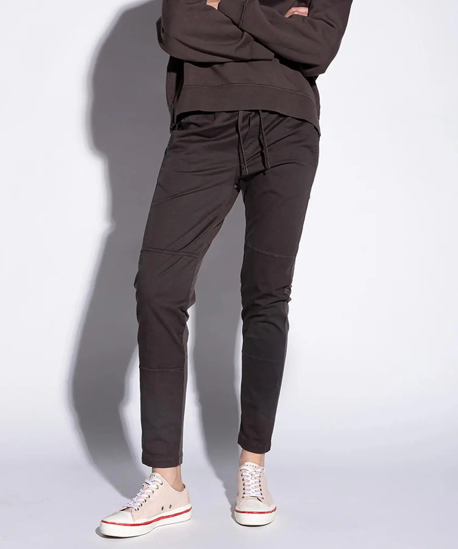 YOU TOO coole Hose im Materialmix in braun