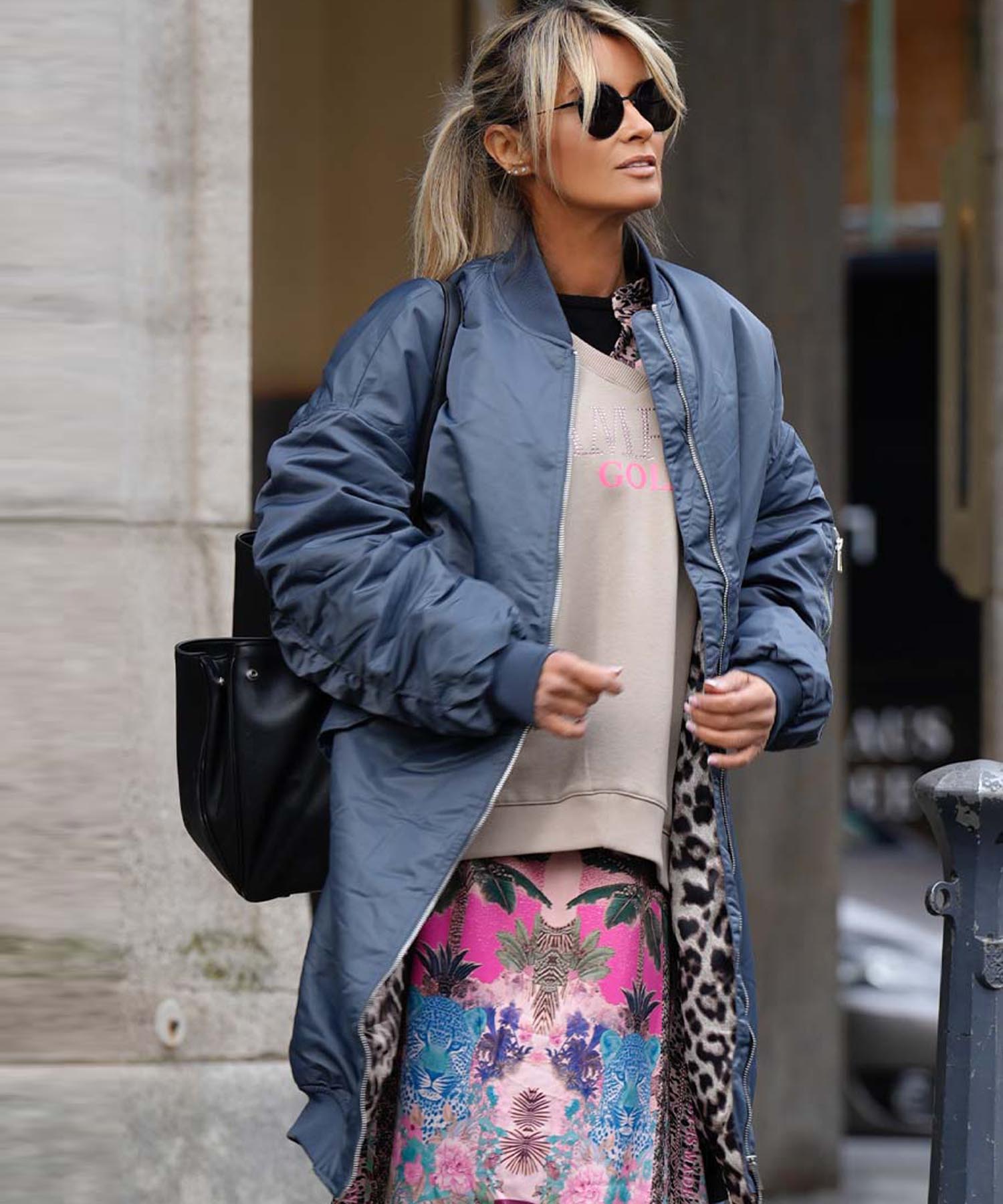 Miss Goodlife wattierte lange Bomberjacke