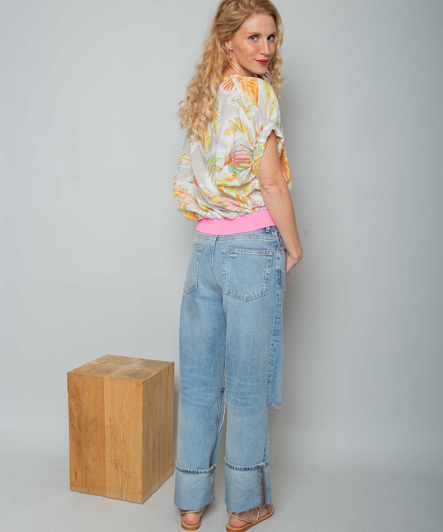 Emily van den Bergh Blusenshirt aus reiner Baumwolle mit Blätterprint | Modehaus Wörmann
