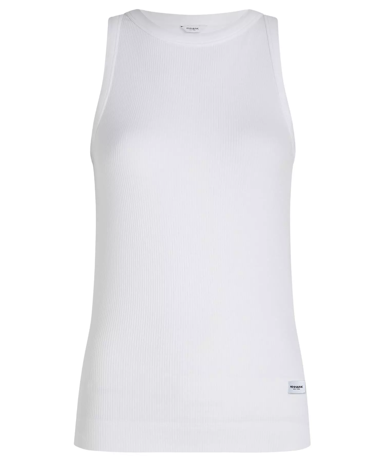 Penn and Ink Top aus Baumwolle in Rippenstruktur in weiss