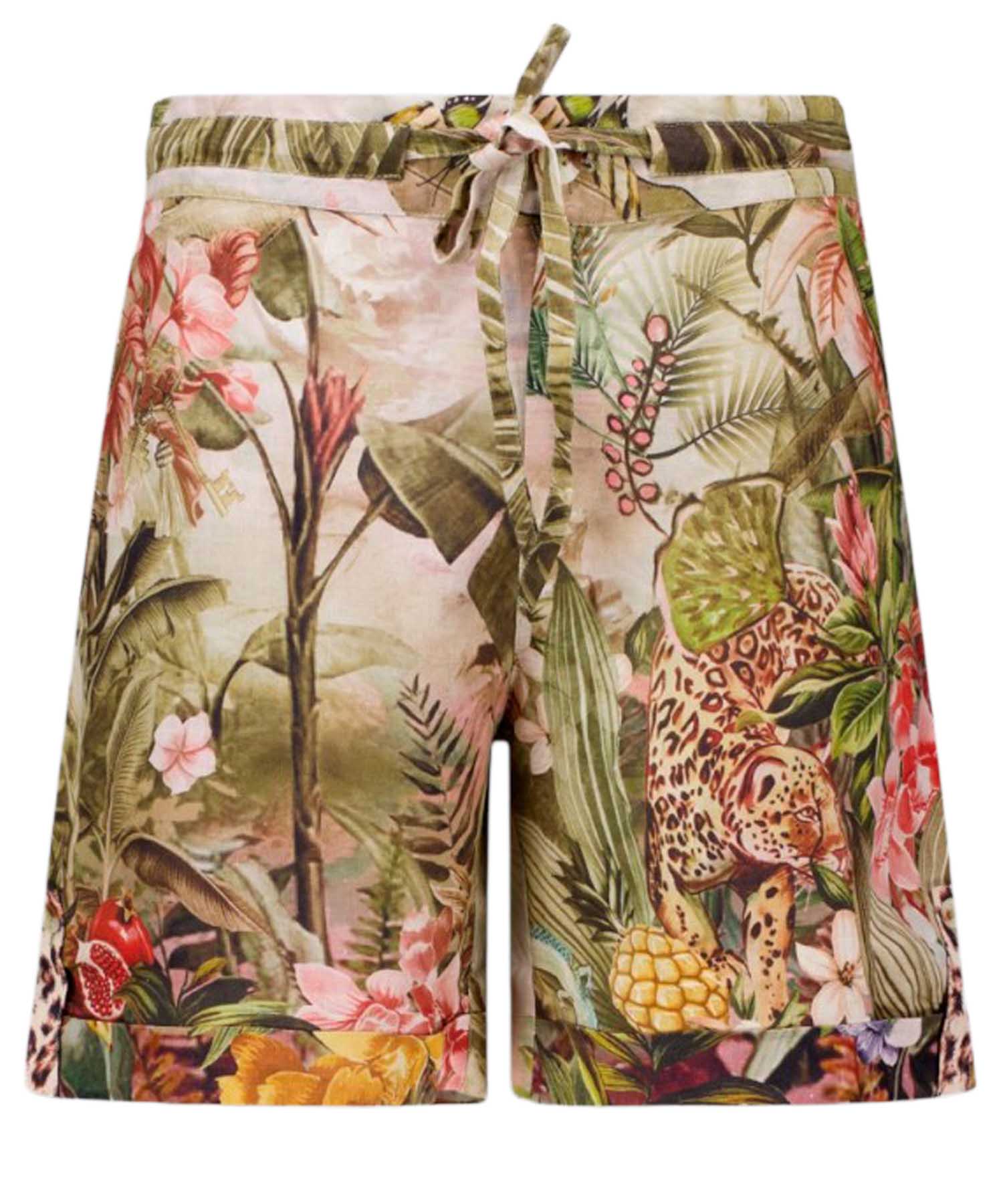 Princess goes Hollywood Leinenshorts | Jungle-Leo-Print Damen Shorts
