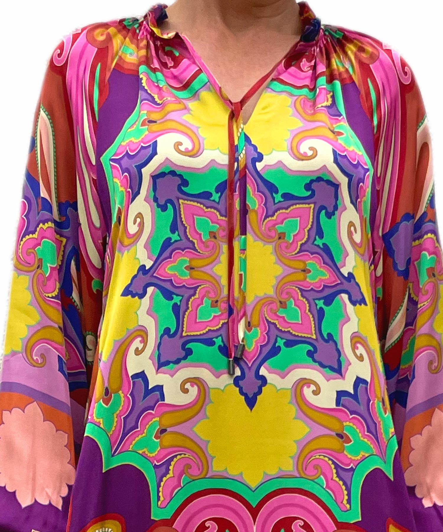 Grace langes Kleid im grafischen Druck