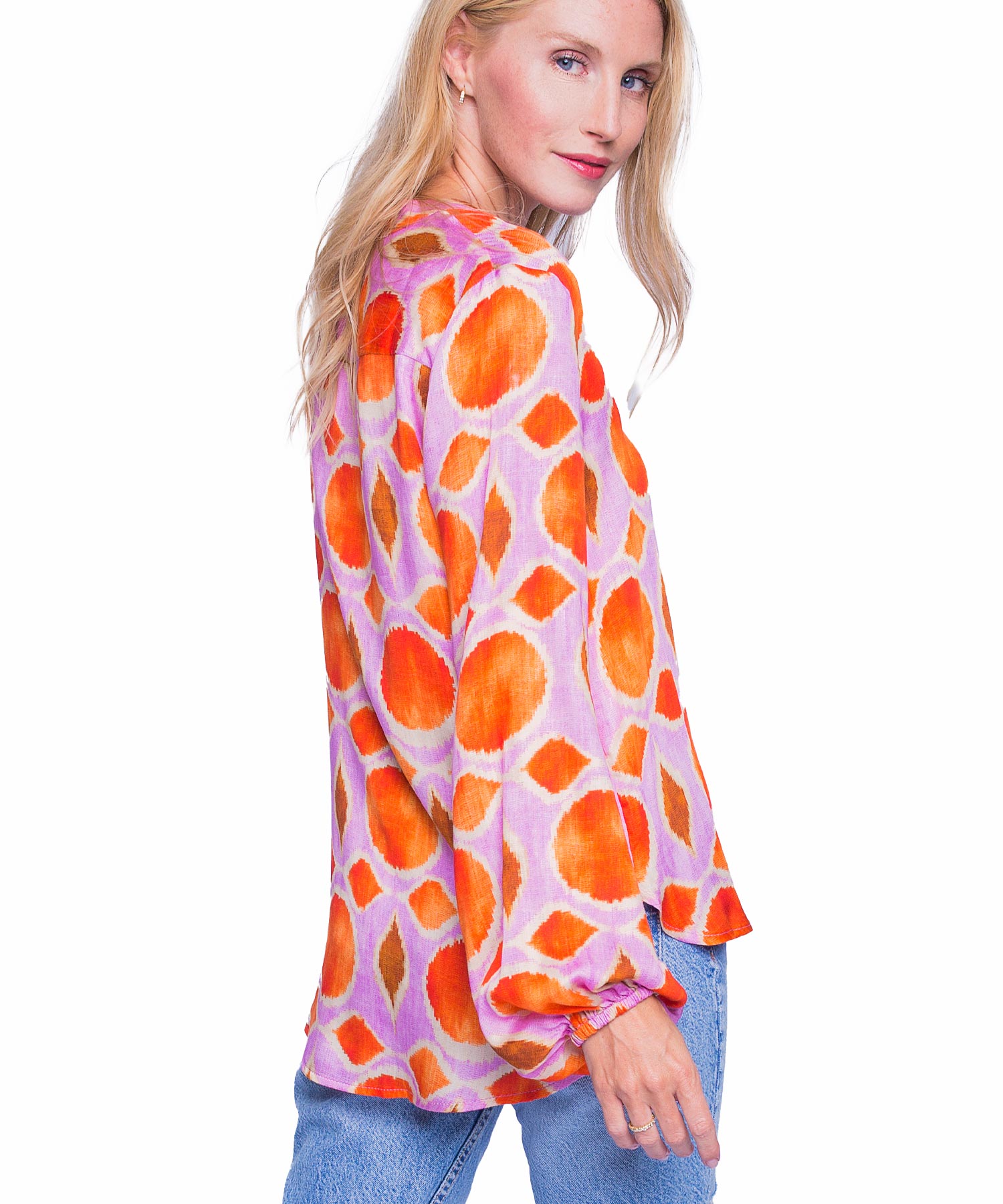 Emily van den Bergh Bluse pink orange Dots