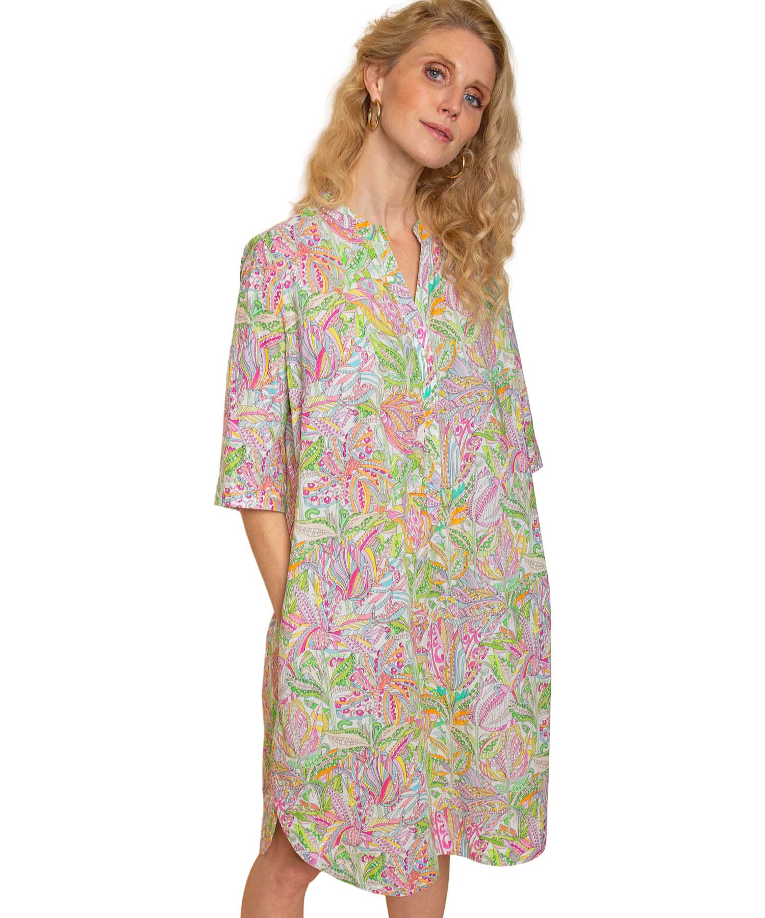 Emily van den Bergh Sommerkleid aus reiner Baumwolle mit Multicolour Print | Modehaus Wörmann