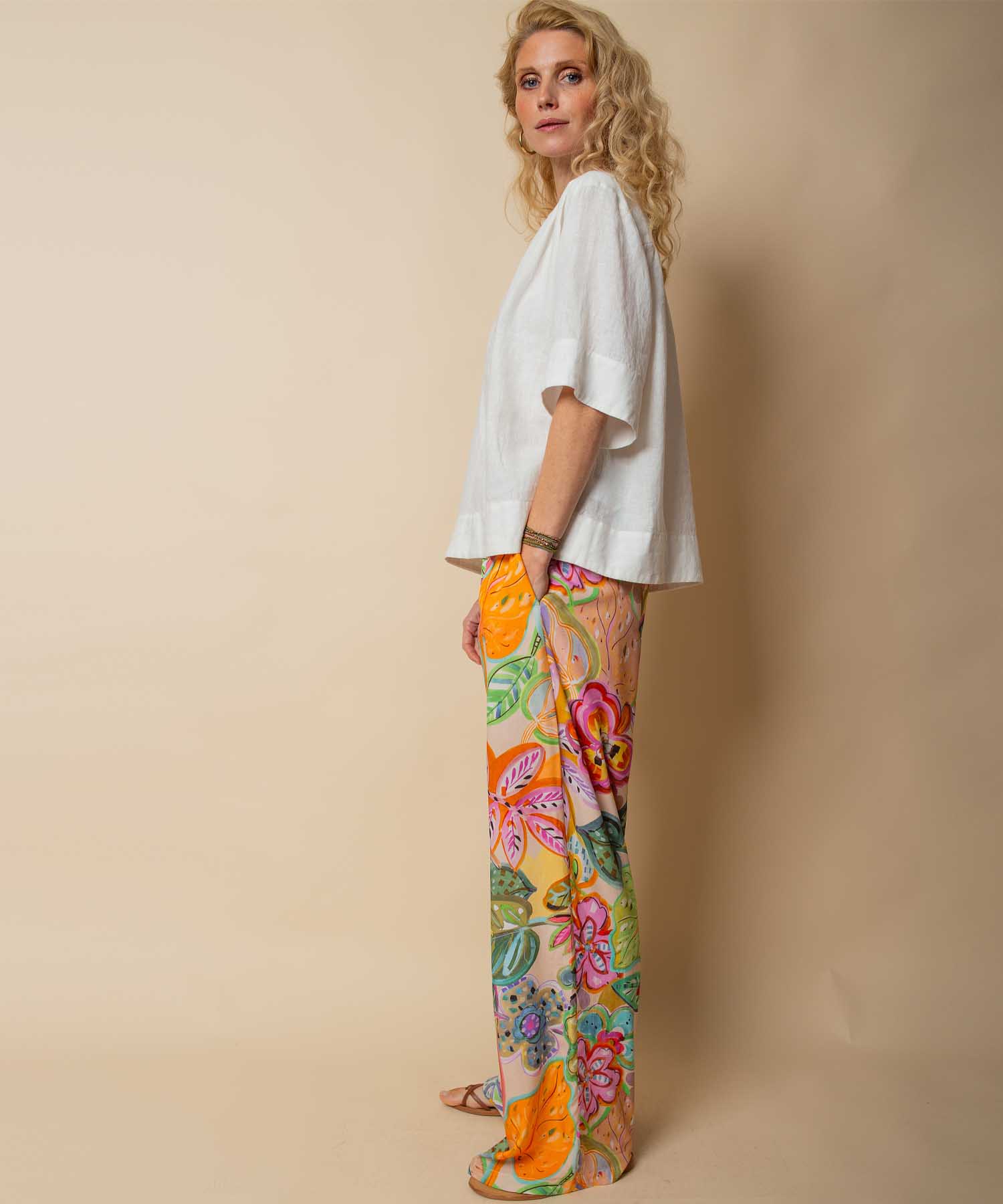 Emily van den Bergh Tunika Bluse aus reinem Leinen in Offwhite | Modehaus Wörmann