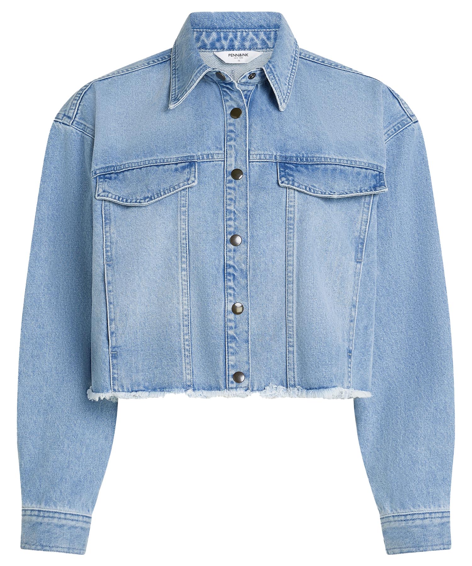 Penn and Ink kurz und lässig geschnittene Jeansjacke