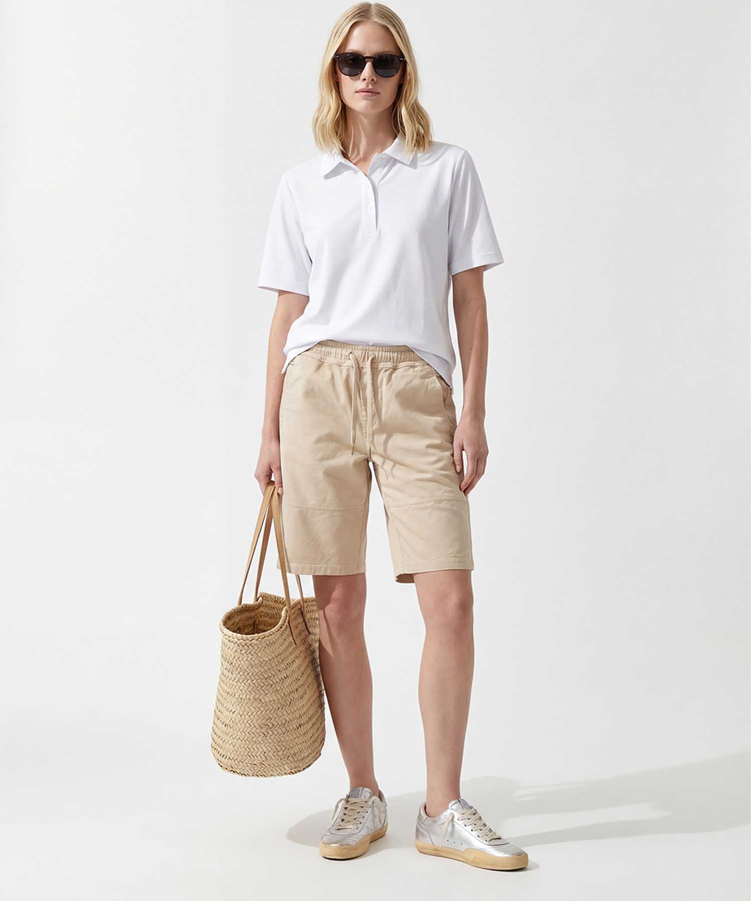 You Too – YOU TWO Shorts im Materialmix in Summer Sand