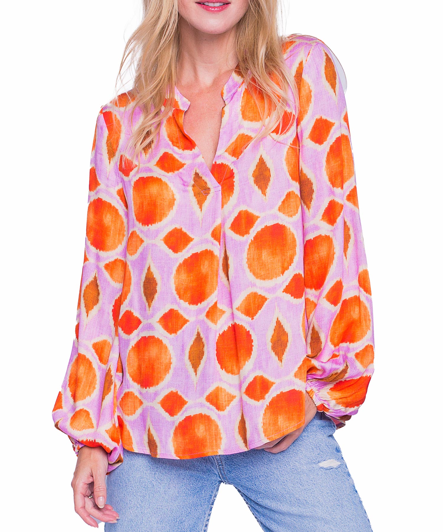 Emily van den Bergh Bluse pink orange Dots