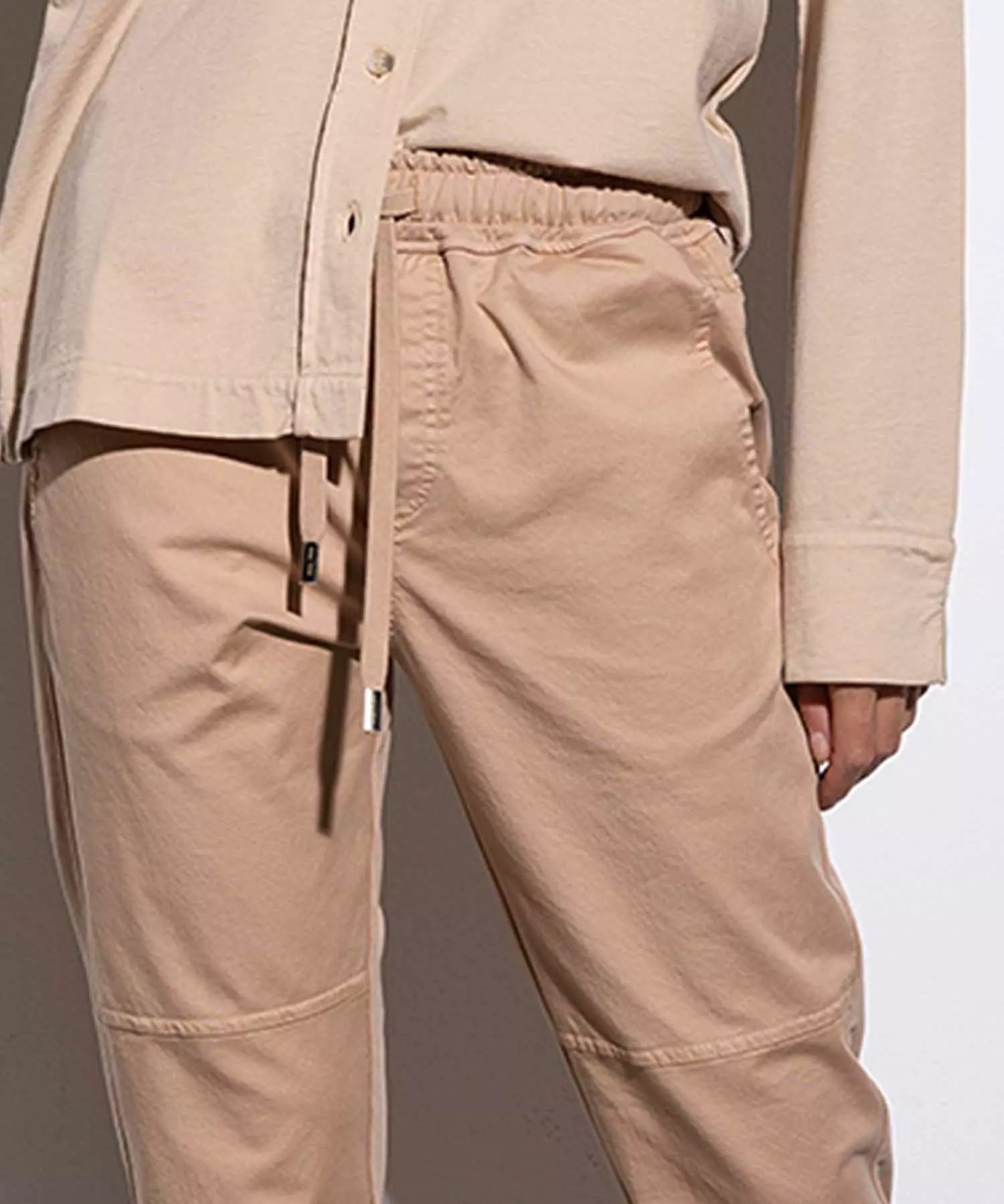 YOU TWO coole Hose im Materialmix in camel