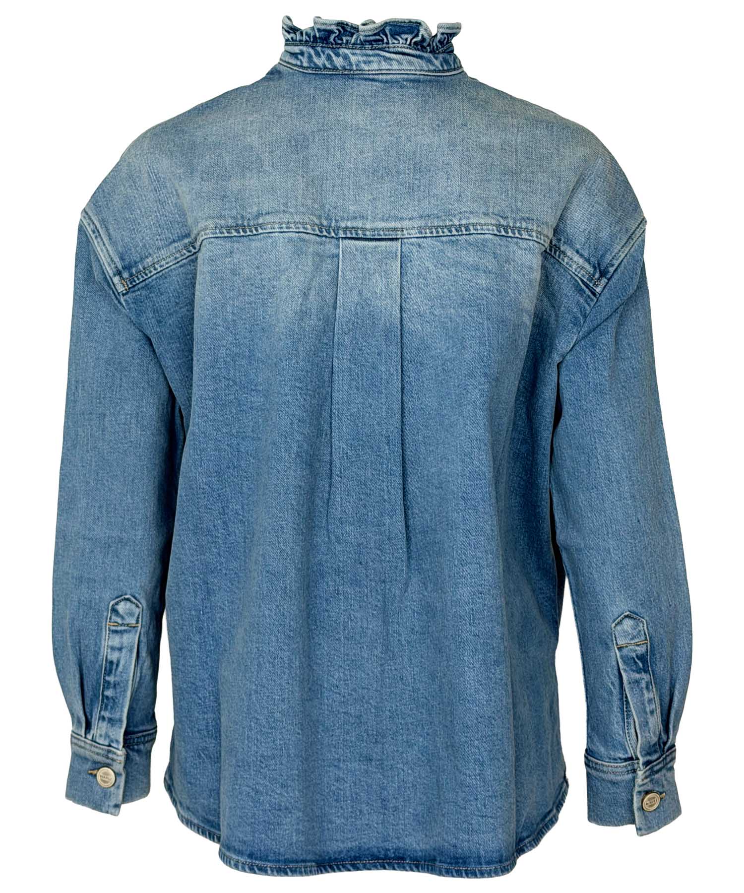 Narli Collection coole Jeansbluse - Overshirt in Blau | Modehaus Wörmann