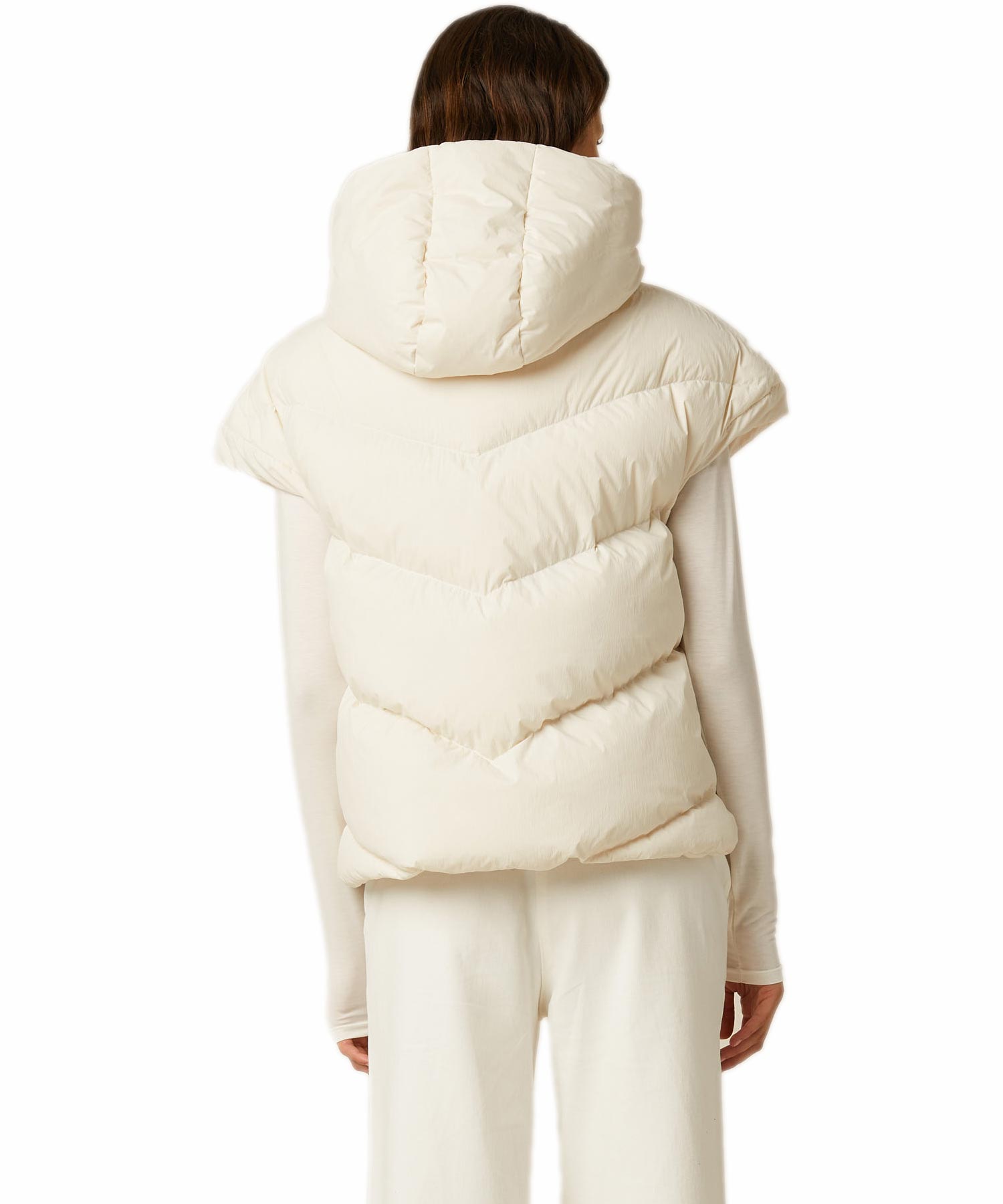 Beaumont federleichte Daunenweste im Puffer-Stil in offwhite