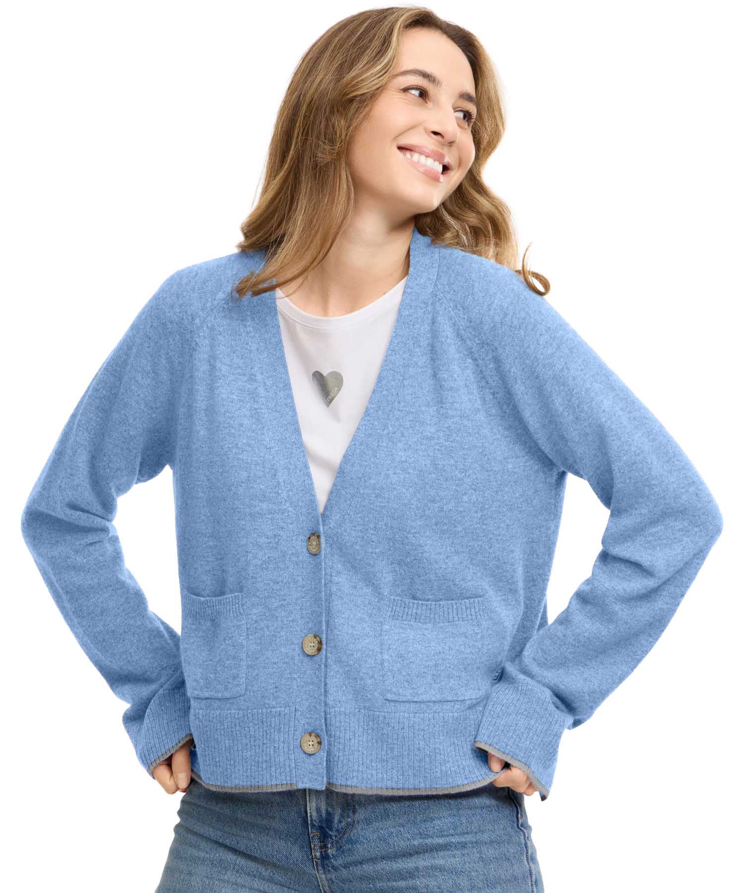 Frieda & Freddies Cardigan aus Wolle & Cashmere in Blue | Modehaus Wörmann