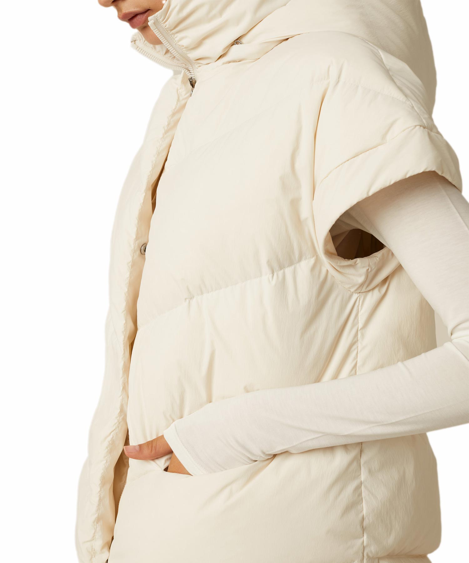 Beaumont federleichte Daunenweste im Puffer-Stil in offwhite