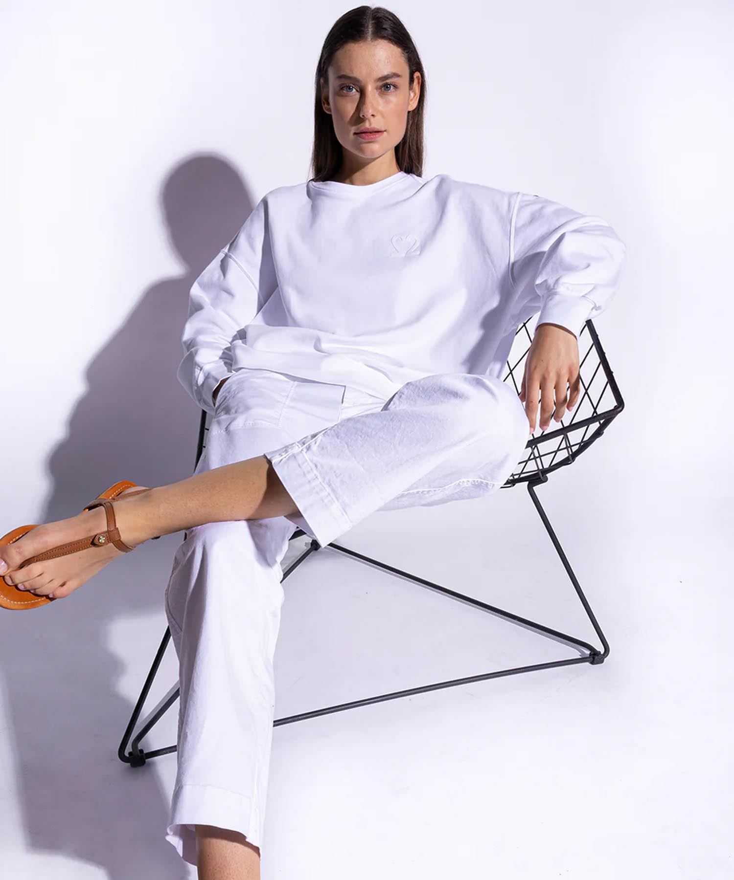 You Too Sweatshirt Tessa aus Baumwolle in weiss