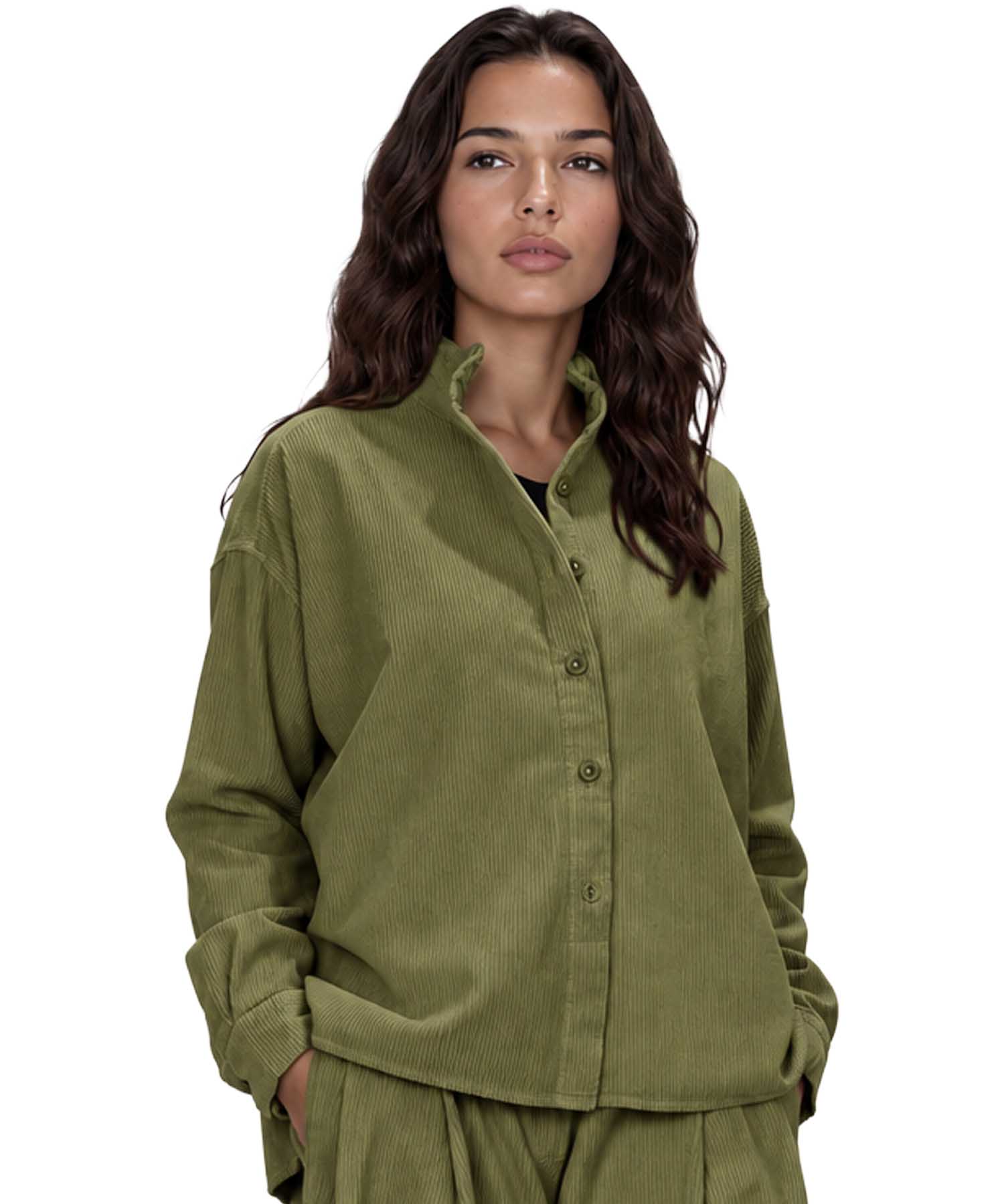Narli Collection Cordbluse im lässigen Oversize-Look