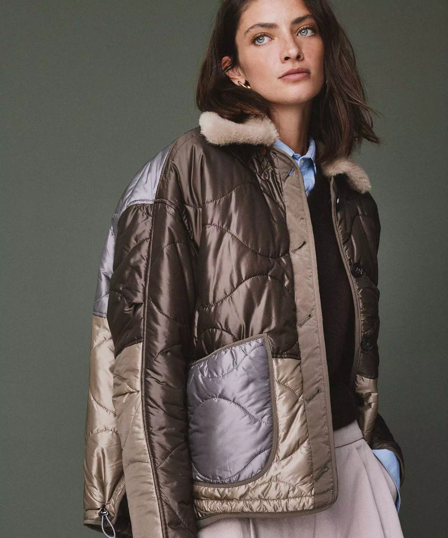 Blonde No. 8 Damenjacke im Patch-stil zum Wenden