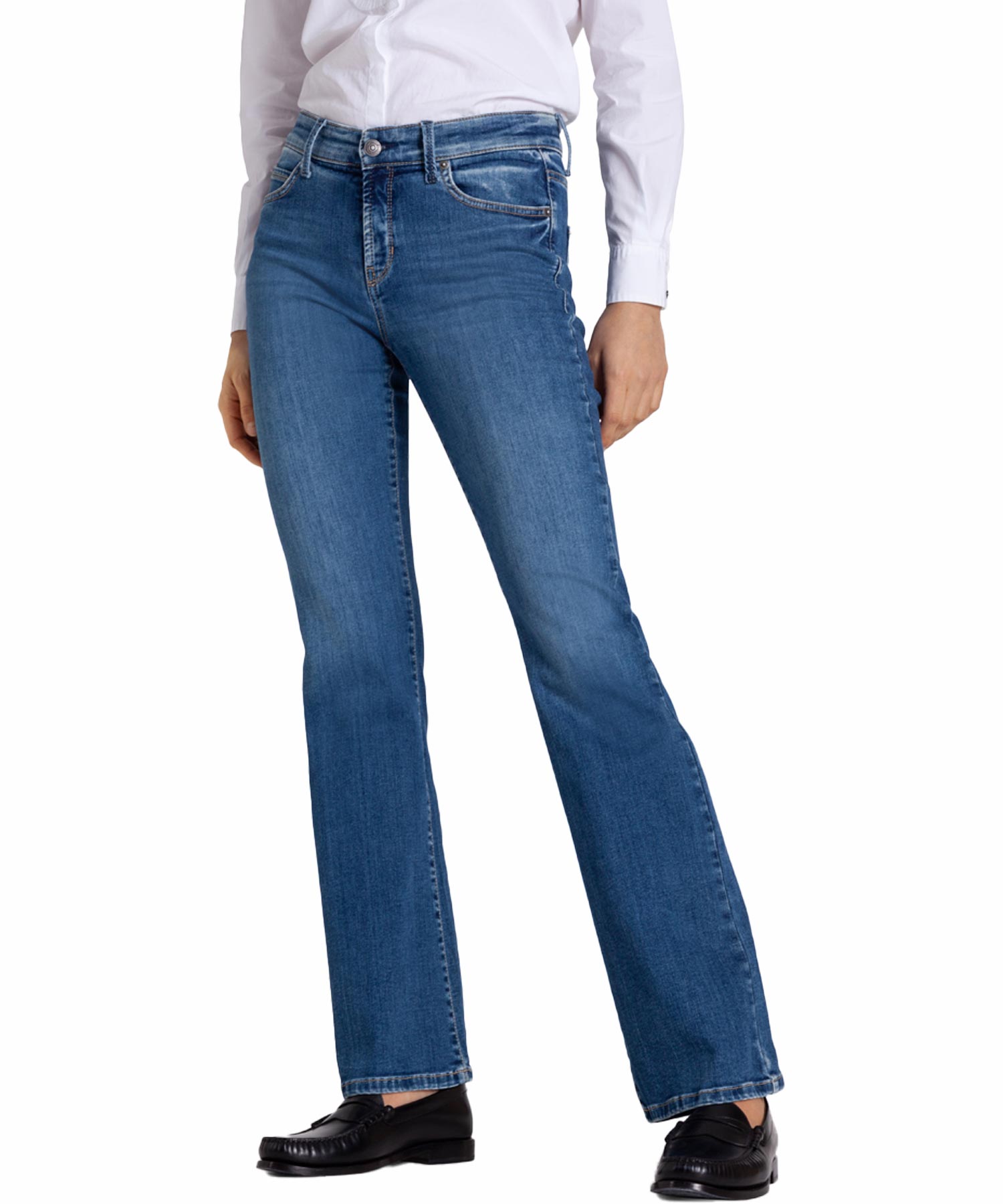 Cambio Jeans Paris | flared Jeans für stilvolle Looks in mittelblauer Waschung