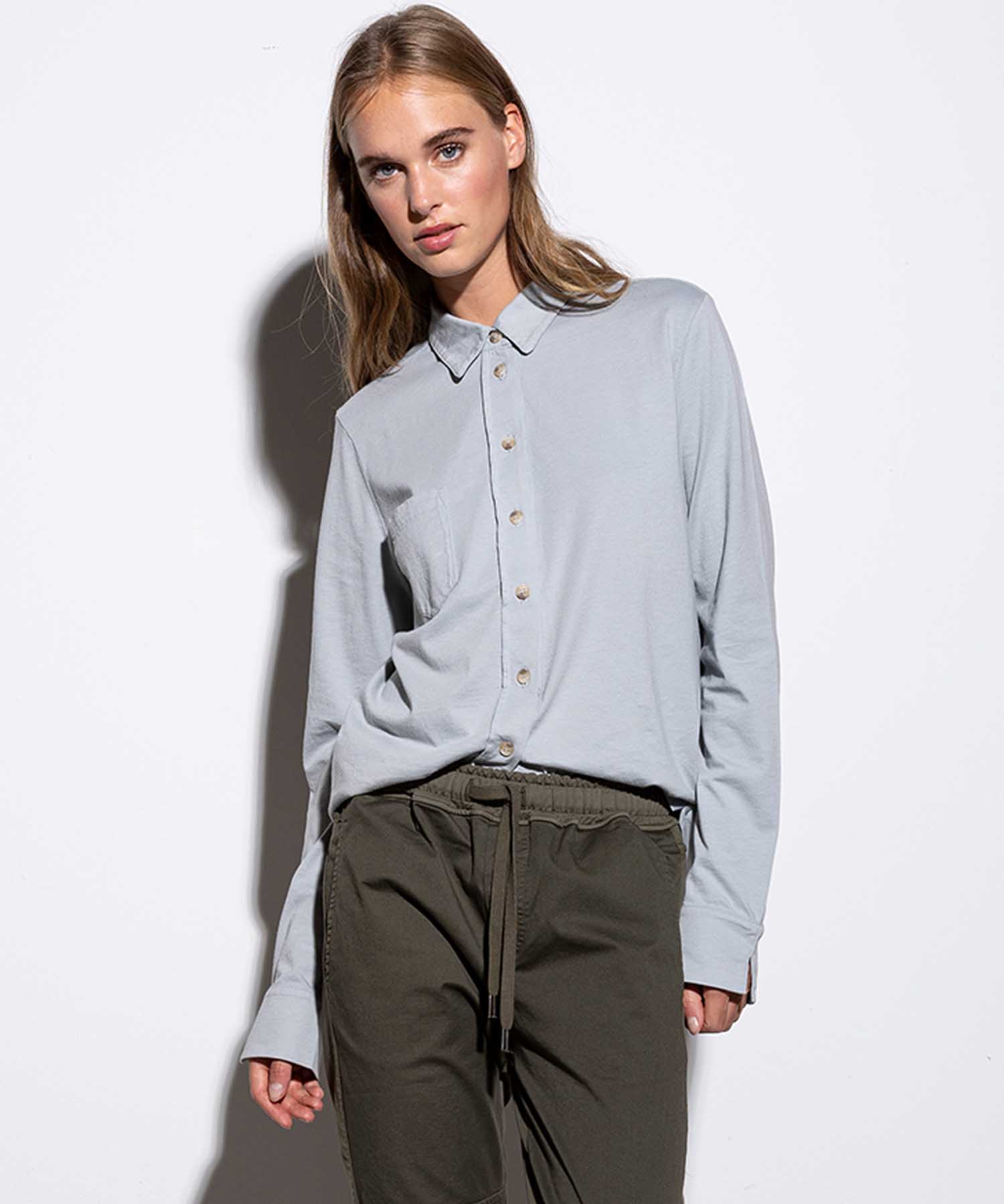 Bluse aus Jersey in wintersky aus reiner Baumwolle