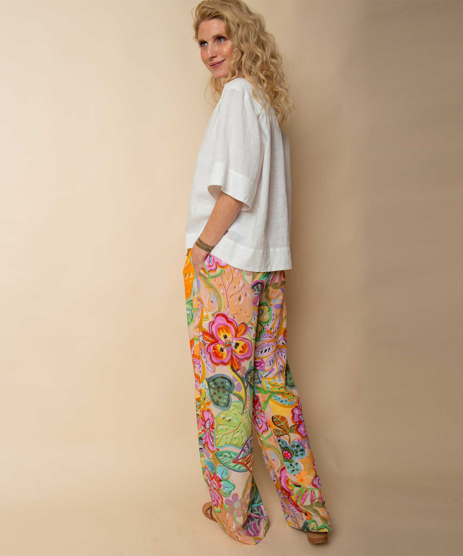 Emily van den Bergh Tunika Bluse aus reinem Leinen in Offwhite | Modehaus Wörmann